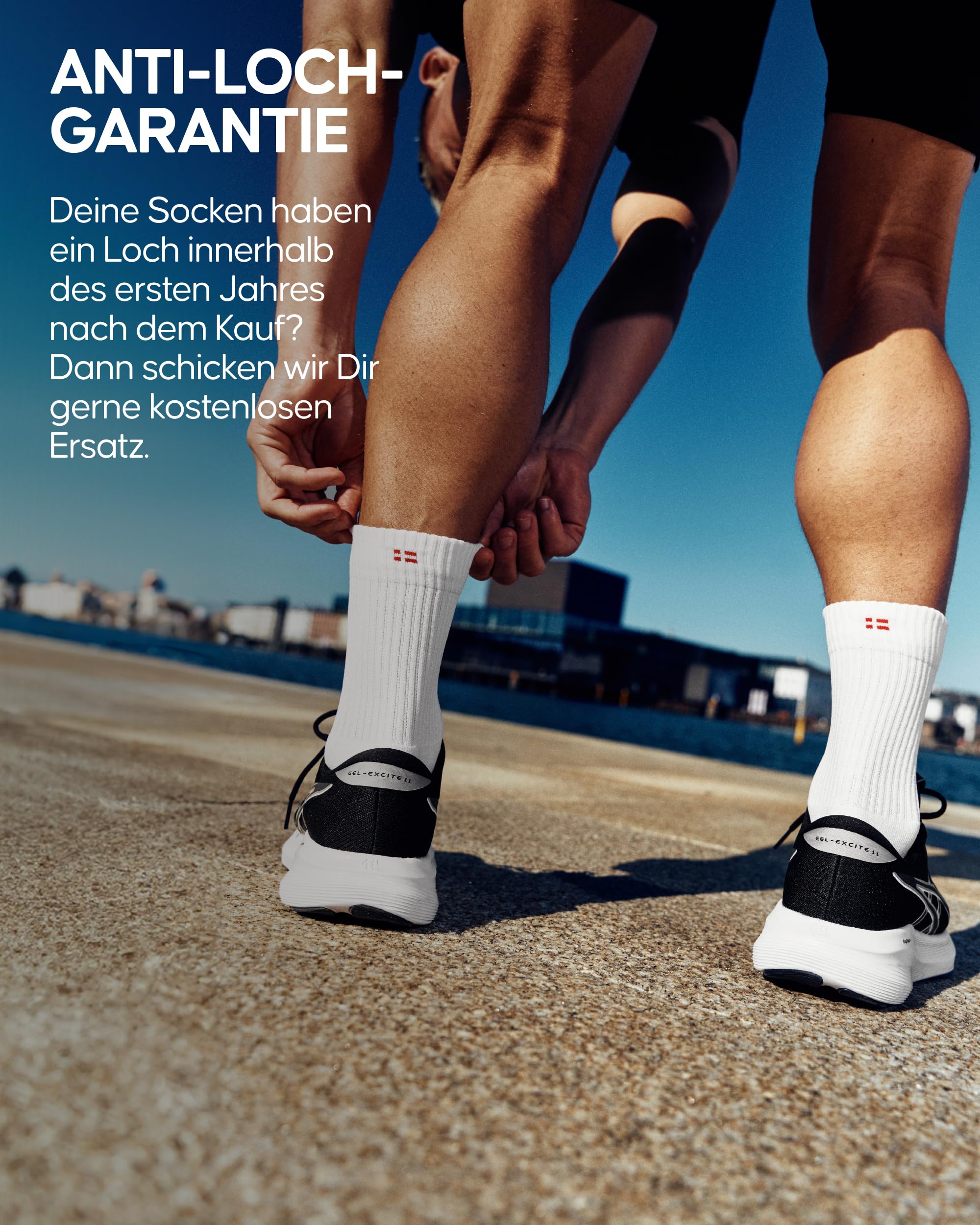 DANISH ENDURANCE Crew Laufsocken, Halbhohe Sportsocken, Atmungsaktiv, Kompression, Gepolstert, 3 Paar
