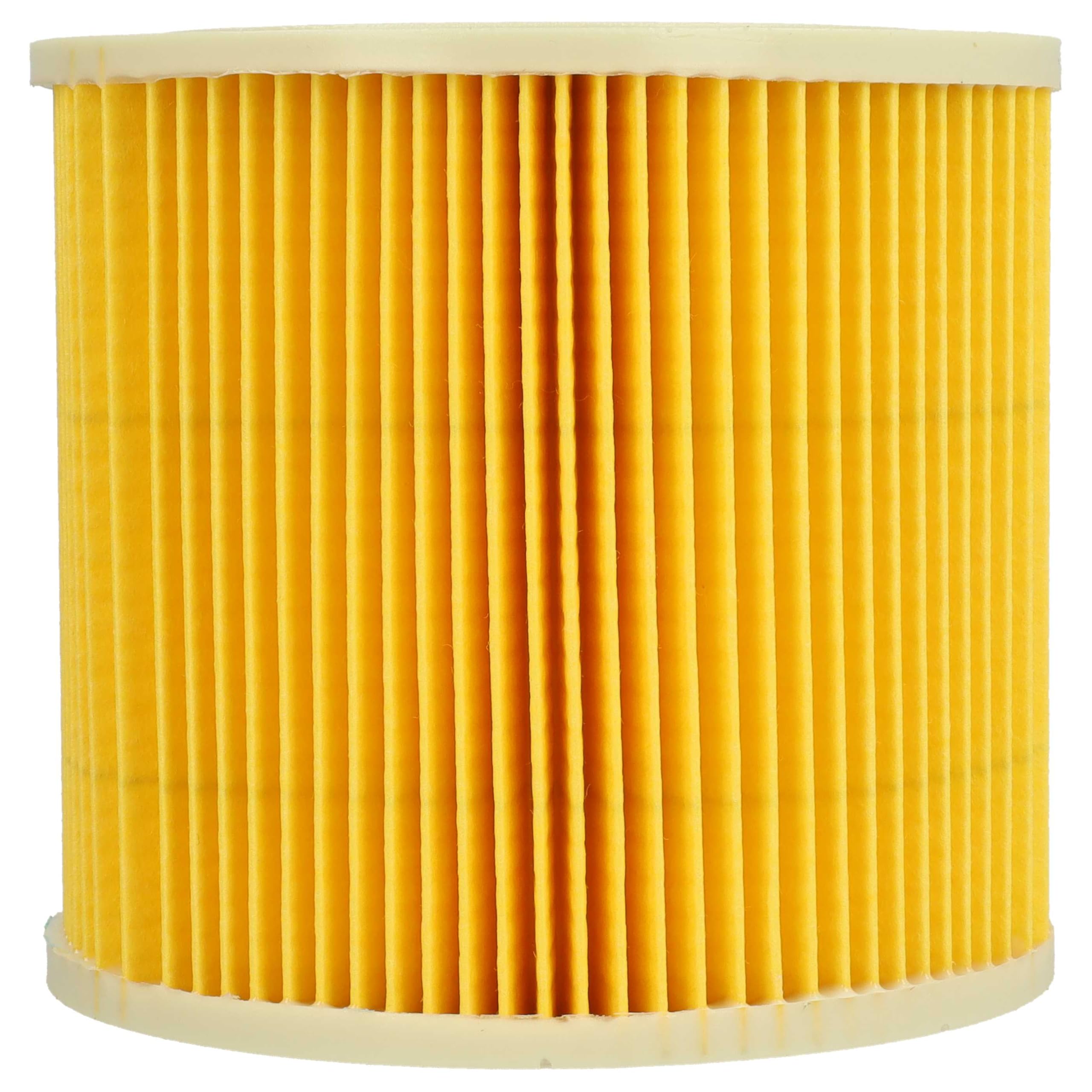 vhbw 8x filtro a pieghe piatte compatibile con Kärcher A 2054 Me, A 2024 pt, A 2064 PT, A 2101, A 2105, A 2074 PT aspirapolvere - giallo, lavabile