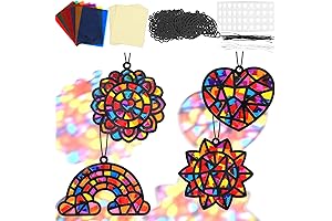 DIY Window Suncatcher Paper Crafts Summer Tissue Paper Stained Glass Kits for Girls