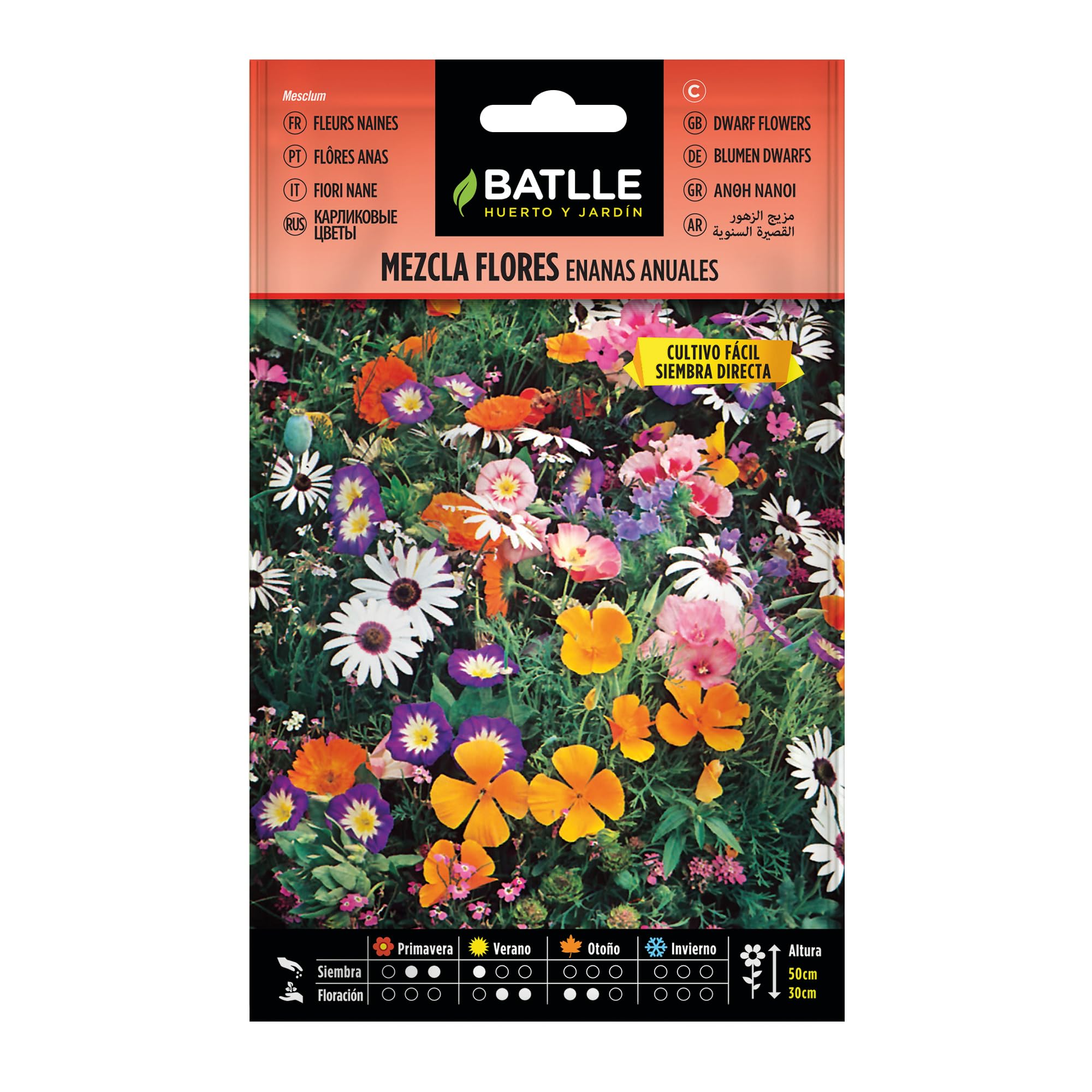 Semillas Batlle Mezcla Flores ENANAS anuales, Multicolor