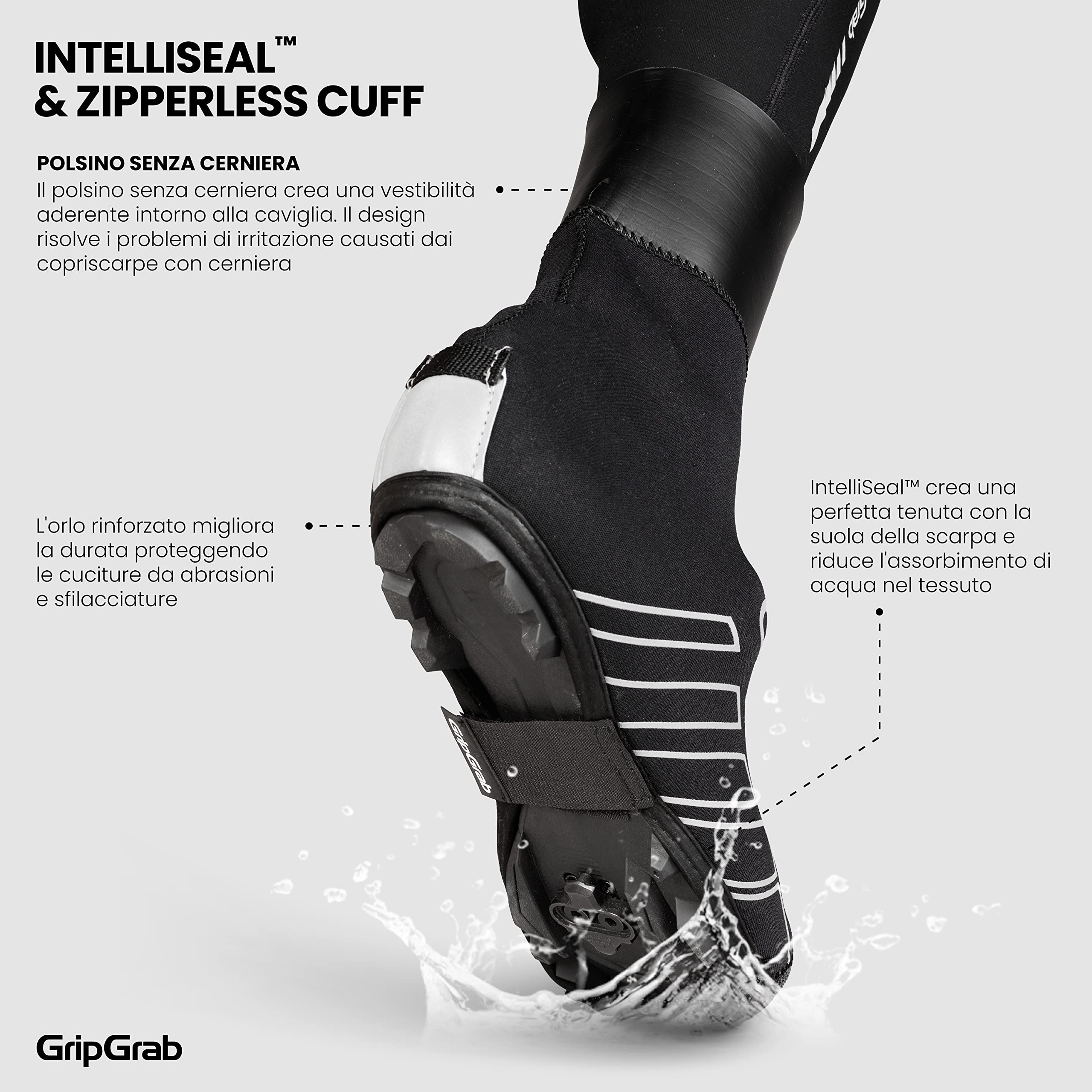 GripGrab RaceThermo X Copriscarpe Invernali Impermeabili MTB Gravel Termici Antivento Neoprene Copriscarpa Mountain-Bike
