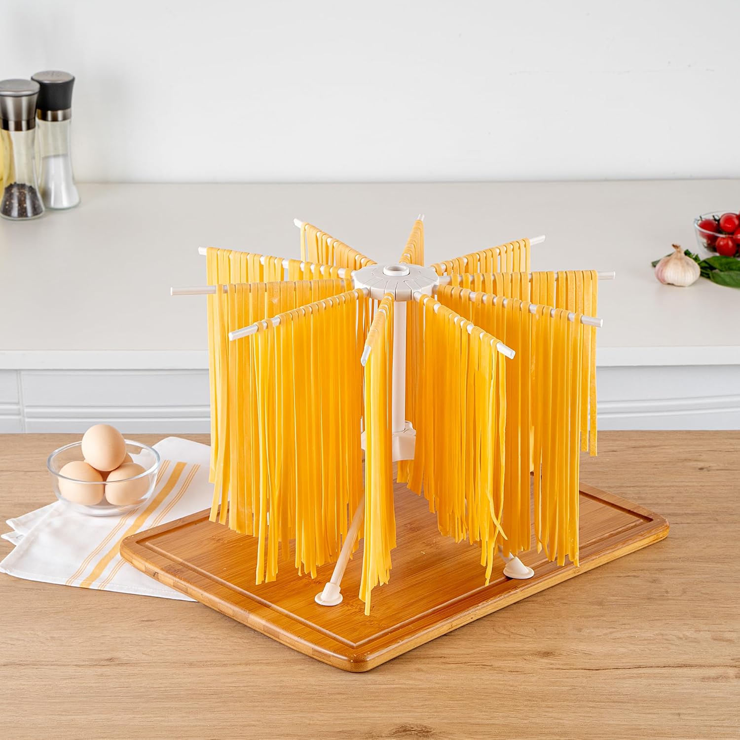 Restaurantware White Plastic lb Pasta Drying Rack, 15.7 x 11 in image 3