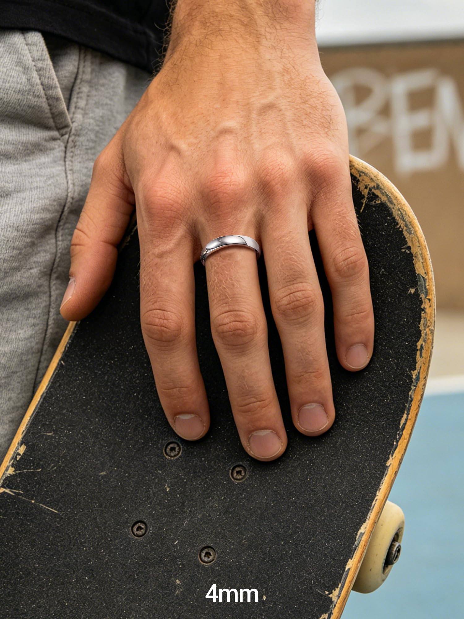 PROSTEEL Simpel Bandring 2mm/4mm/6mm/8mm breit Herren Damen personalisiert Trauring Ehering Edelstahl/18k vergoldet Finger Ring Modeschmuck Accessoire für Hochzeit Geburtstag, Ringgrößen 54-67