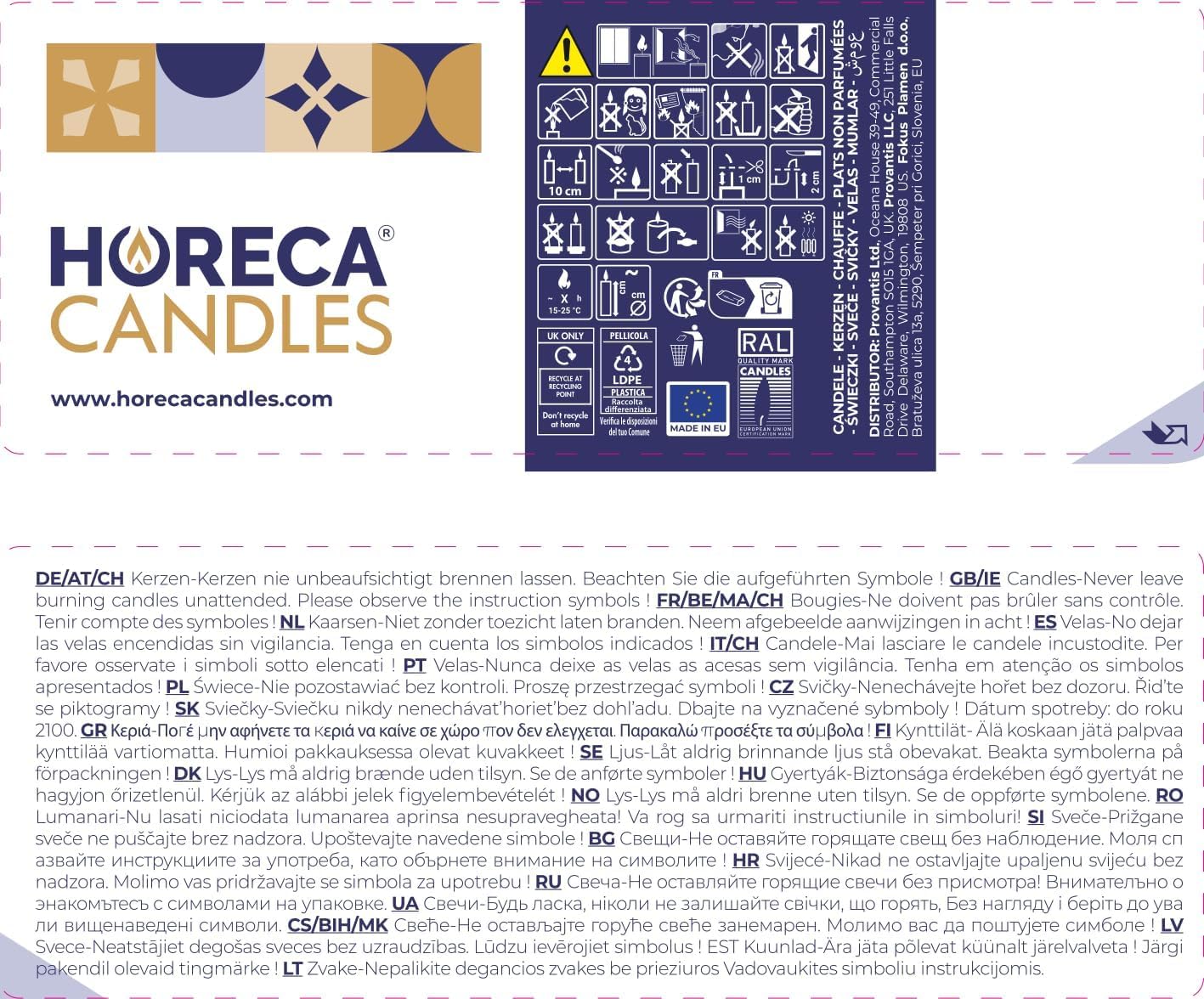 Horeca Candles - Bougies Piliers - Ivoire - Ø 6 x 12 cm - Lot de 18 Bougies Décoratives pour la Maison - Longue Durée 40 Heures - Cire Non Parfumées - Sans goutte - Sans fumée - Qualité RAL