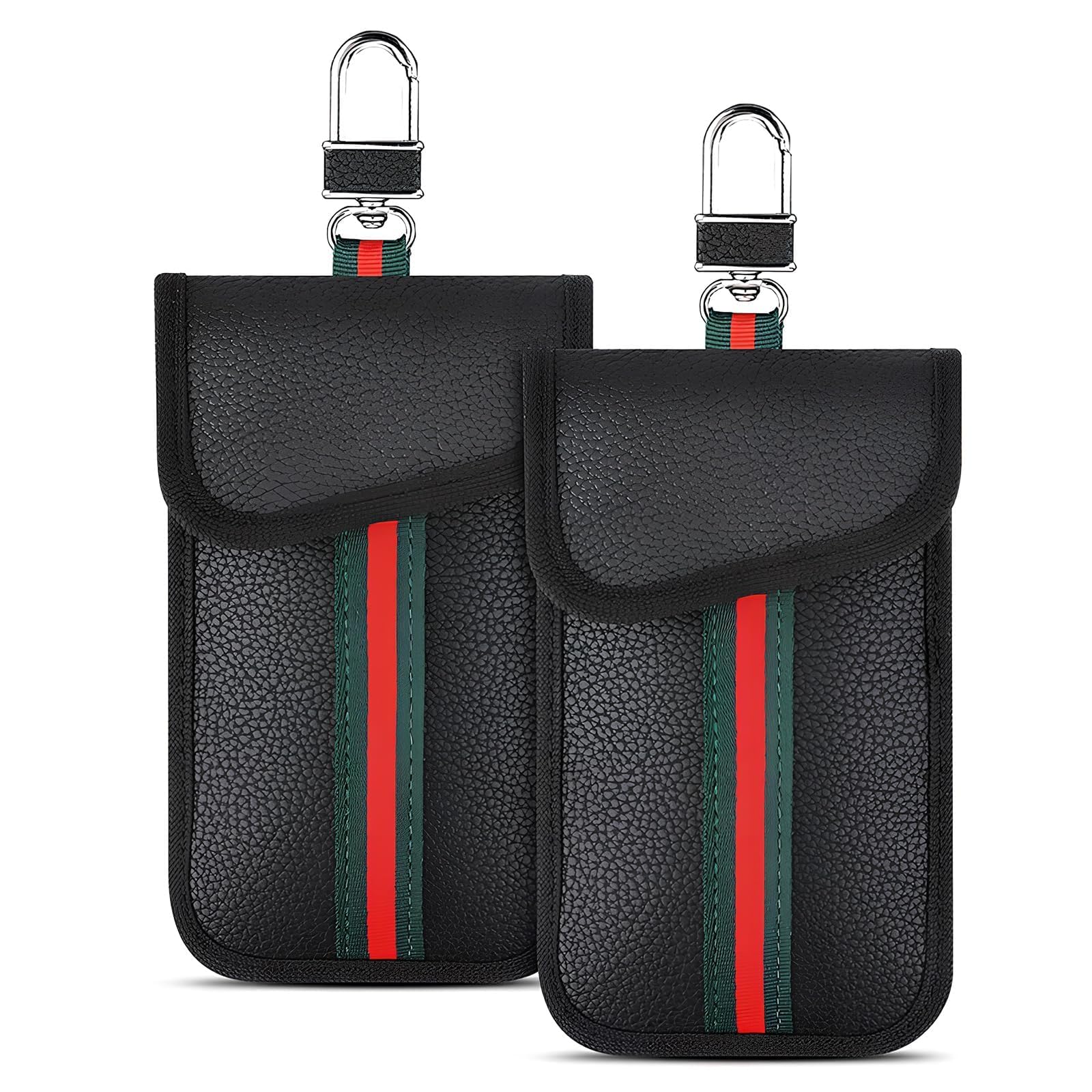 YDSTNiu 2 pack faraday bag for car keys, rfid blocking shielding pouch case for Opel Grandland XGrandland A18 I 2017-2024 key fob, anti-theft guard premium carbon fiber leather protector