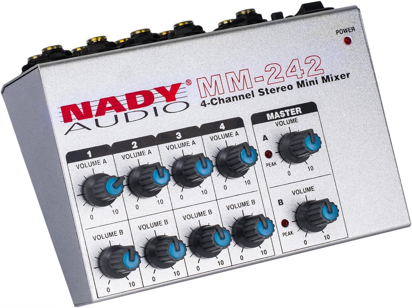 Nady MM242 4 Stereo / 8 Mono Channel Mini Mixer with mono/stereo mode