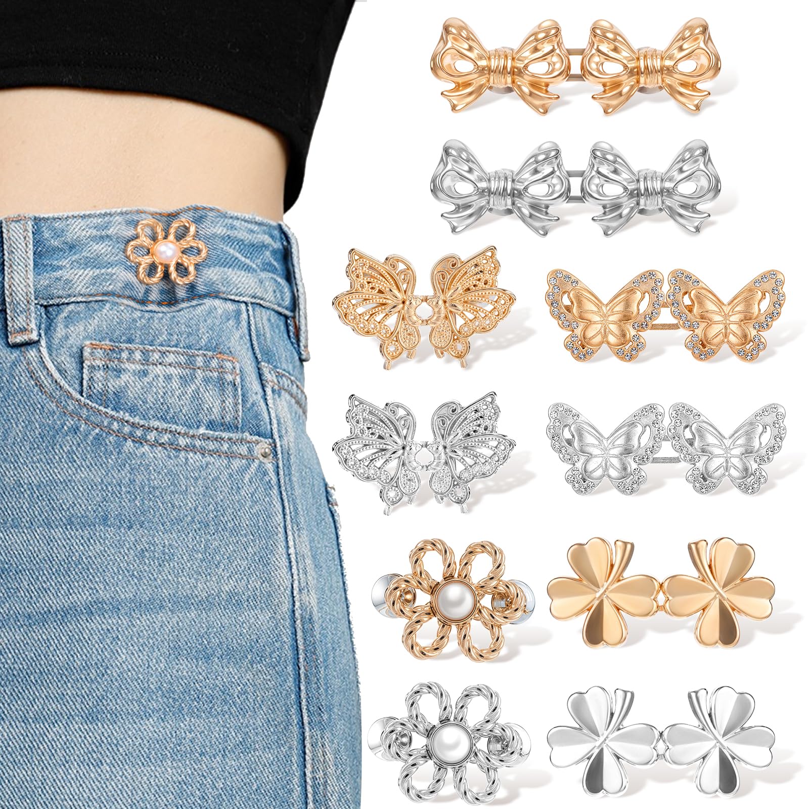 24 Hosen-Clips Zum Enger Machen - Ohne Nähen, Verstellbare Taillenspanner Für Jeans & Röcke