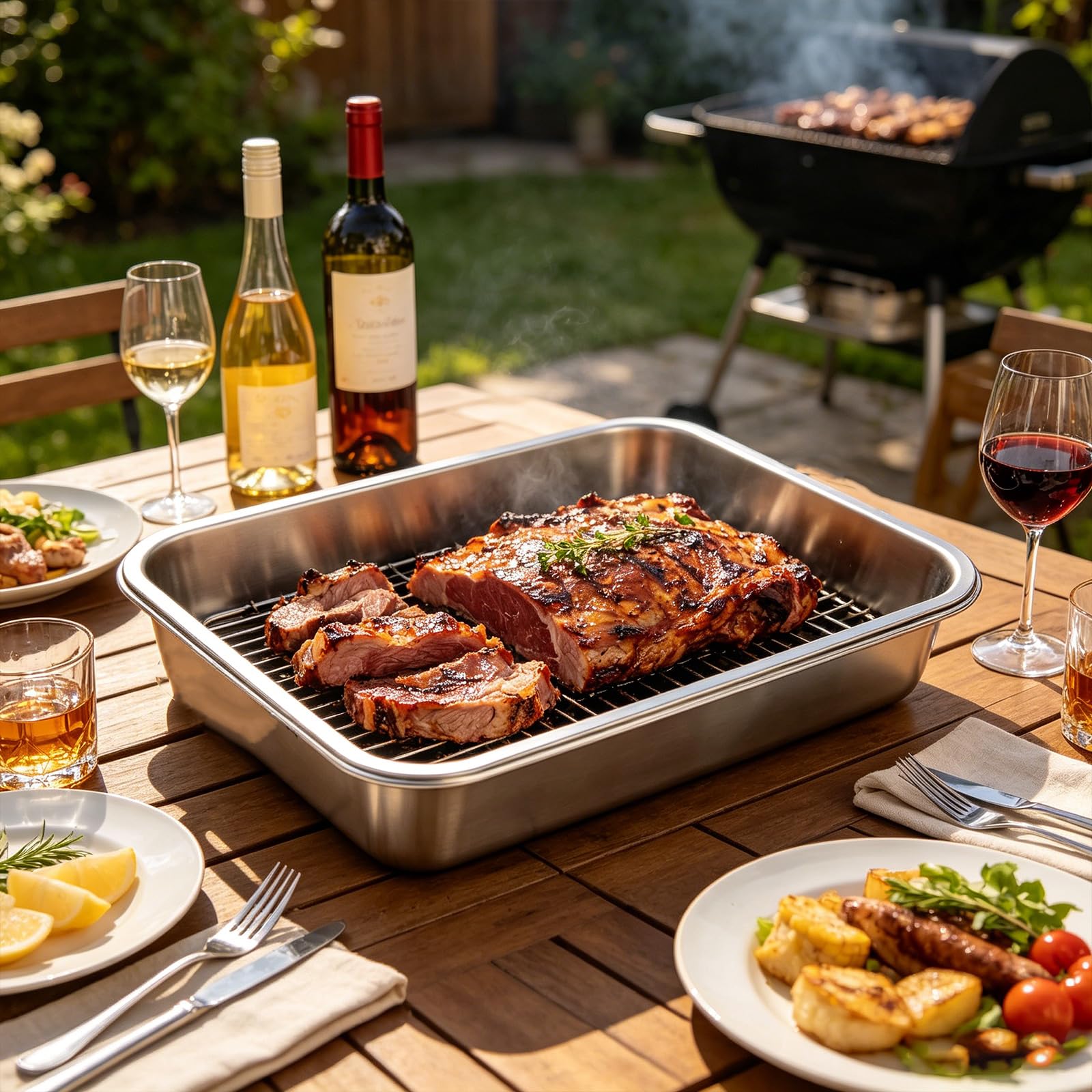 Preparazioni per grigliare Vassoio per alimenti Preparazioni e vassoi per grigliare Set di vassoi per marinare la carne Contenitore per barbecue Accessori per barbecue Accessori per barbecue