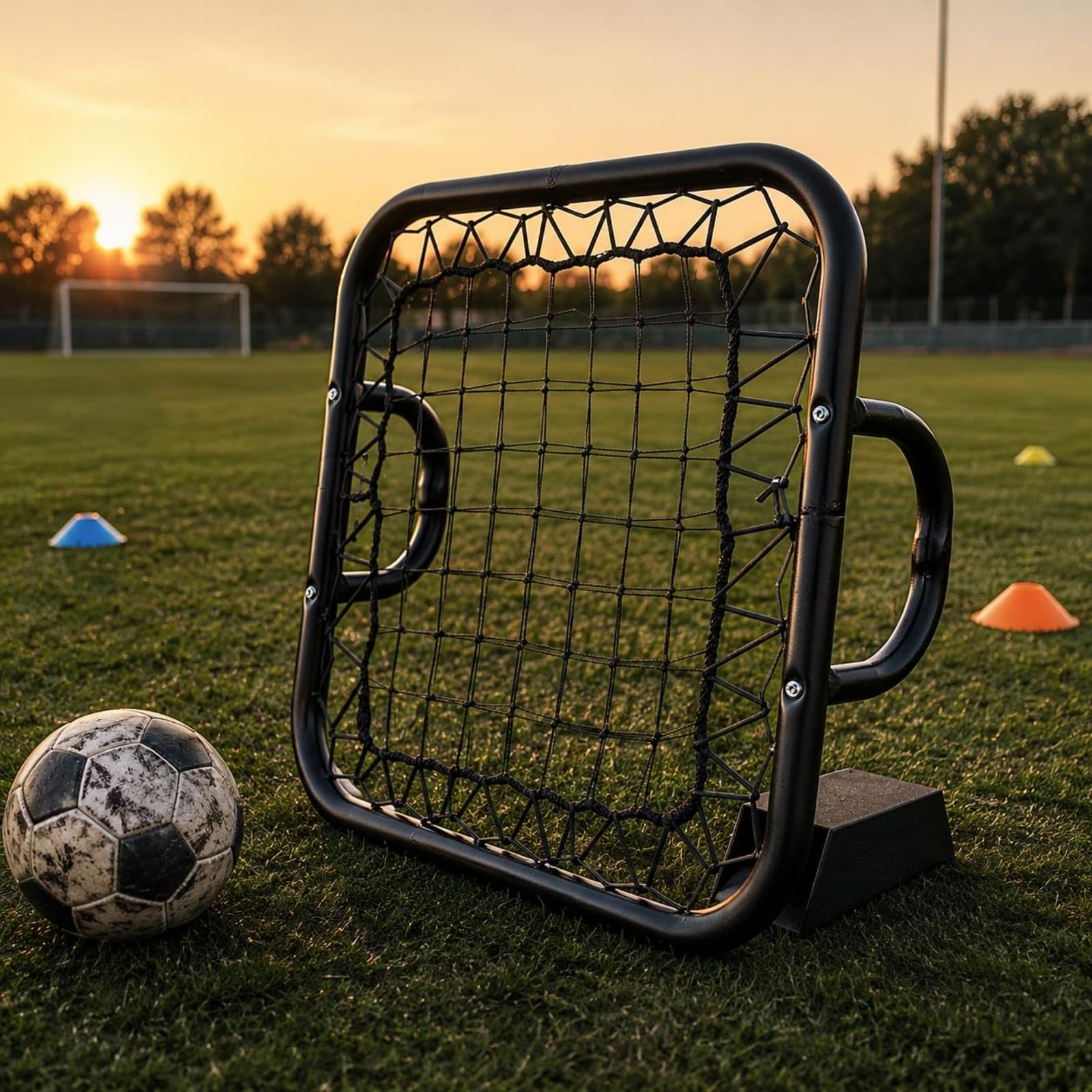 kowaku Rebounder Portatile Telaio in Metallo Rebounder Quadrato 50x50 Uso Interno Ed Esterno Attrezzatura Sportiva per Allenatori, Allenamento di Calcio