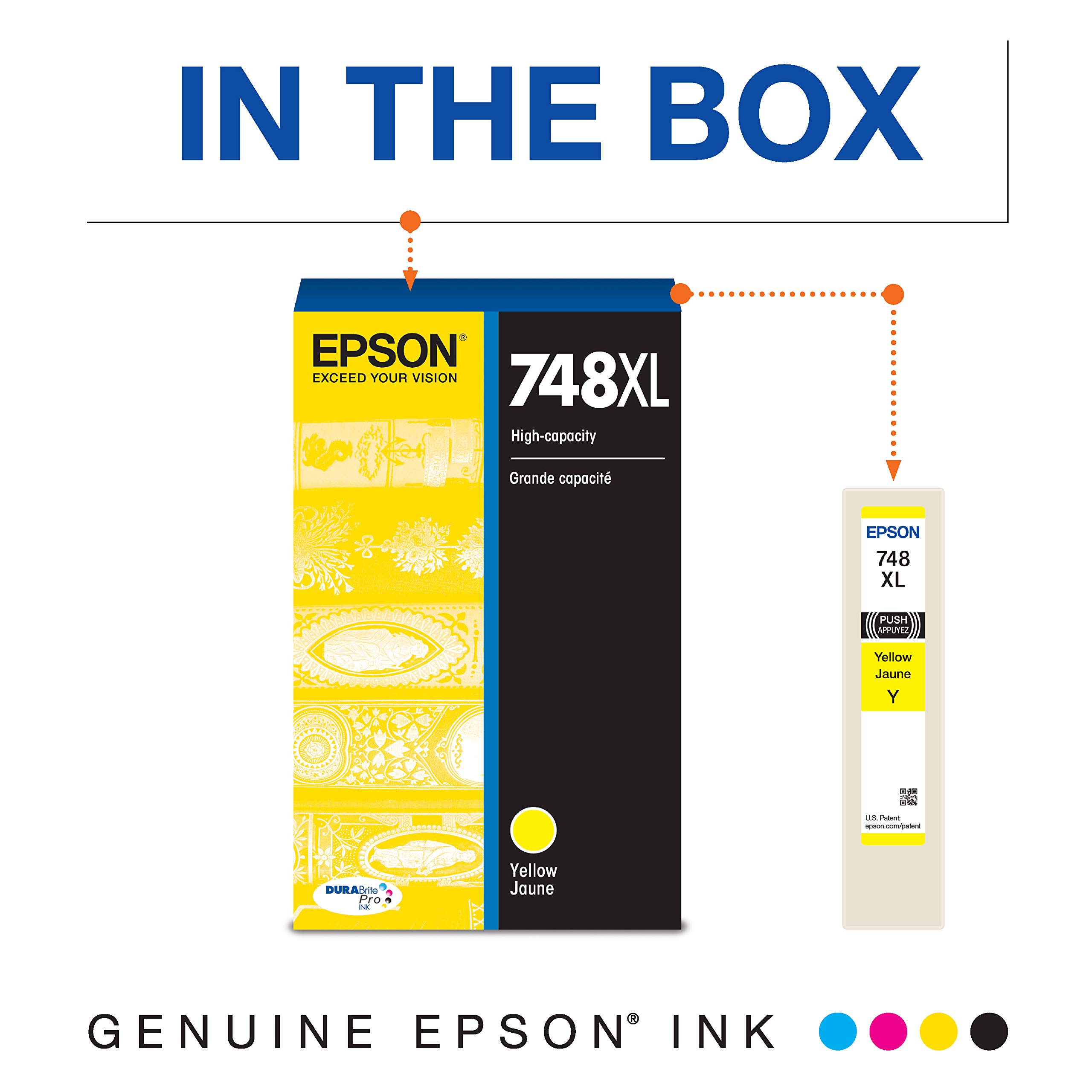 Epson 748 DURABrite Pro Cartuccia di inchiostro giallo ad alta capacità, resa 4000 (T748XL420)