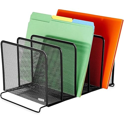 Rolodex File Sorter, Mesh, Stackable, Five Sorters, Black (8.25" x 14.375" x 7.75")