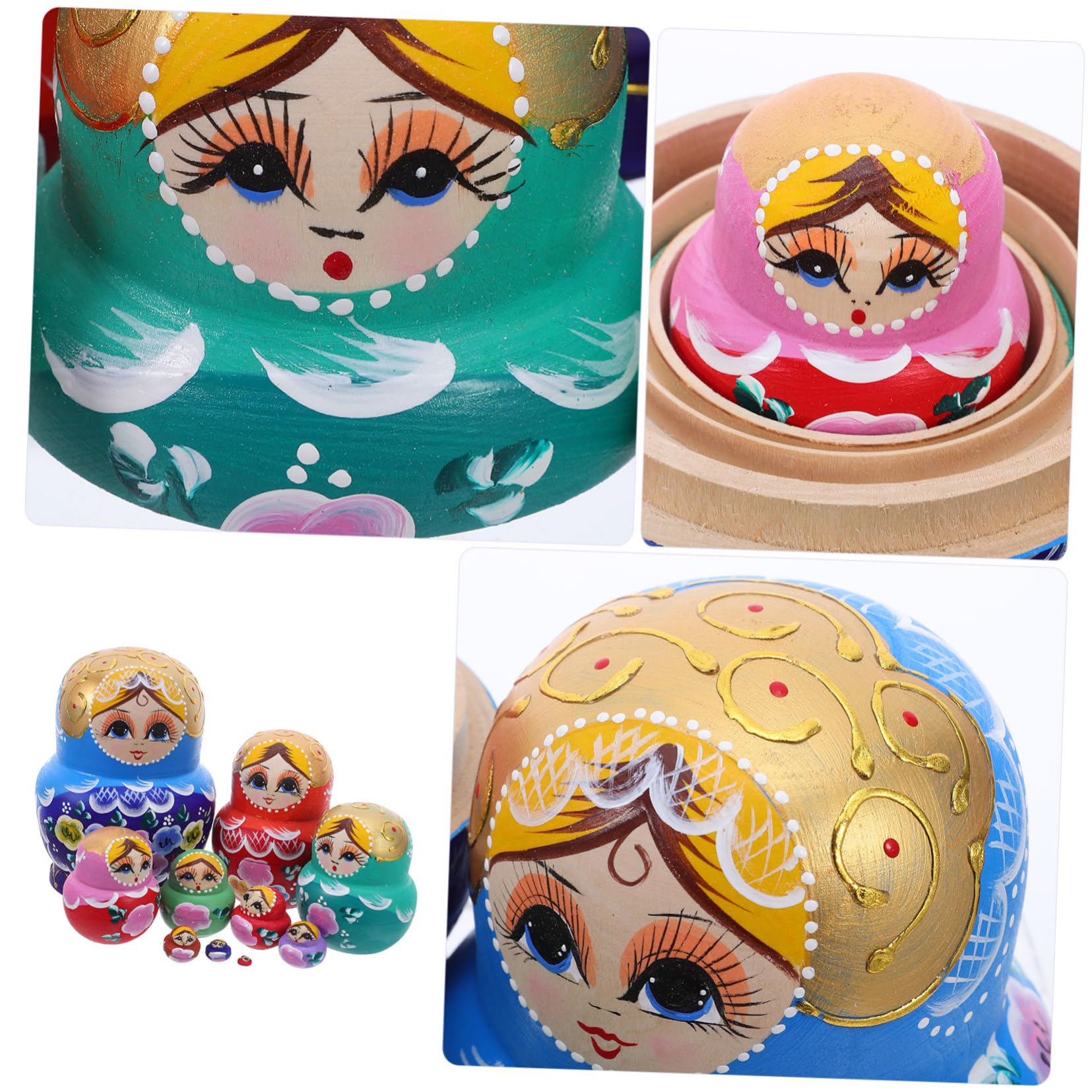 TOYANDONA Poupées Gigognes en Bois Traditionnelles à Empiler Décoratives pour Collectionneurs