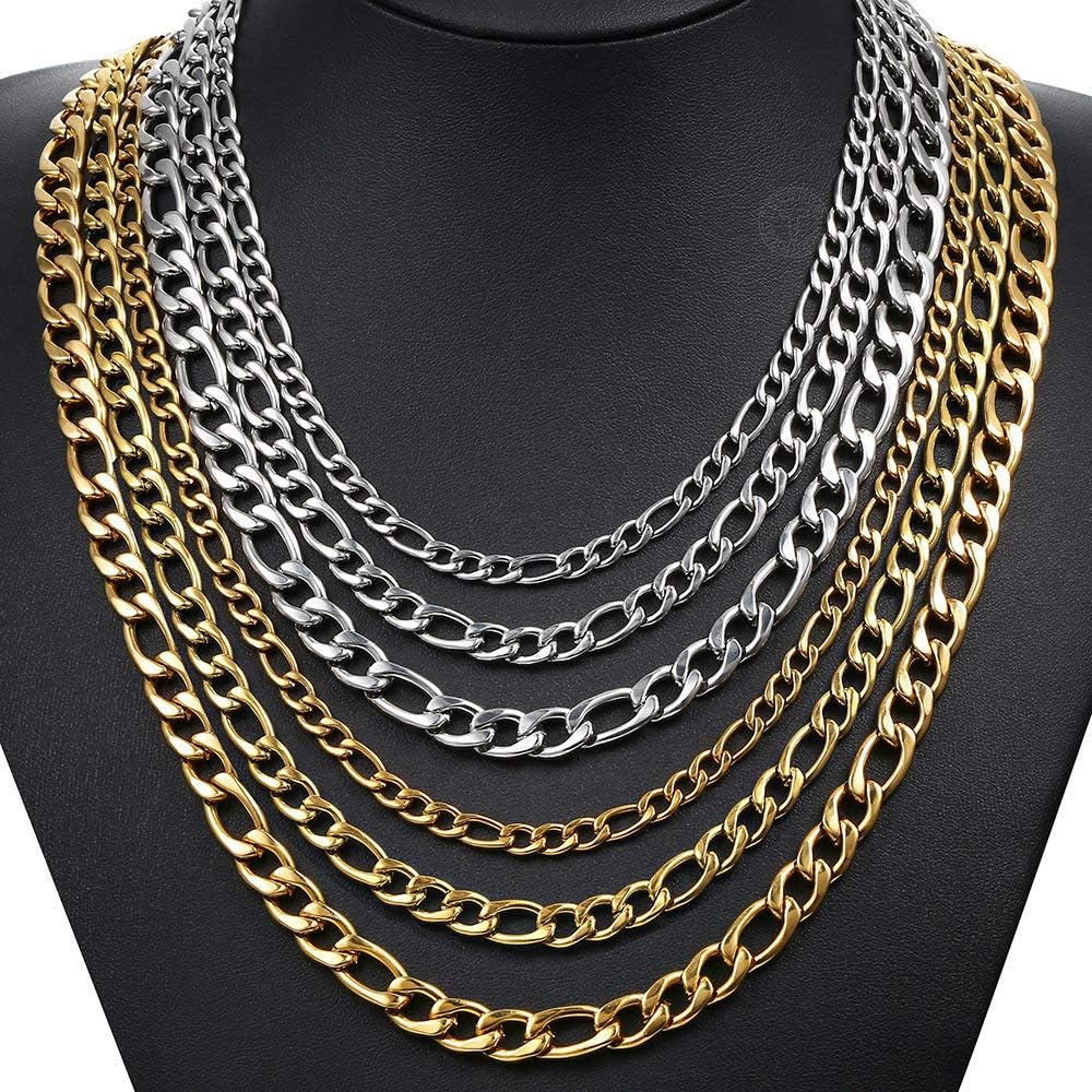 Trendsmax 5mm Figaro Chain Necklace Gold Plated Stainless Steel Figaro Chain for Men Women 18-24inch - Image 6