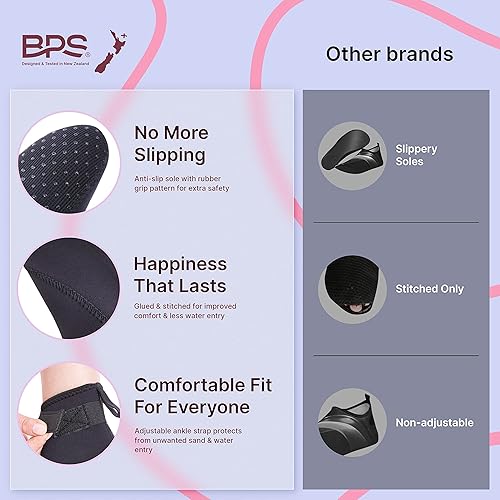 Miniatura 3 de BPS Nueva Zelanda - Calcetines de neopreno antideslizantes de 0.118 in para playa, actividades acuáticas, buceo, surf, traje de neopreno
