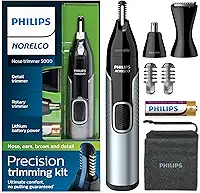 Philips Norelco Aparador de nariz 5000, para nariz, orelhas, sobrancelhas, preto e prata, NT5600/42