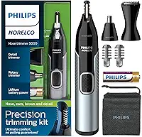 Philips Norelco Aparador de nariz 5000, para nariz, orelhas, sobrancelhas, preto e prata, NT5600/42