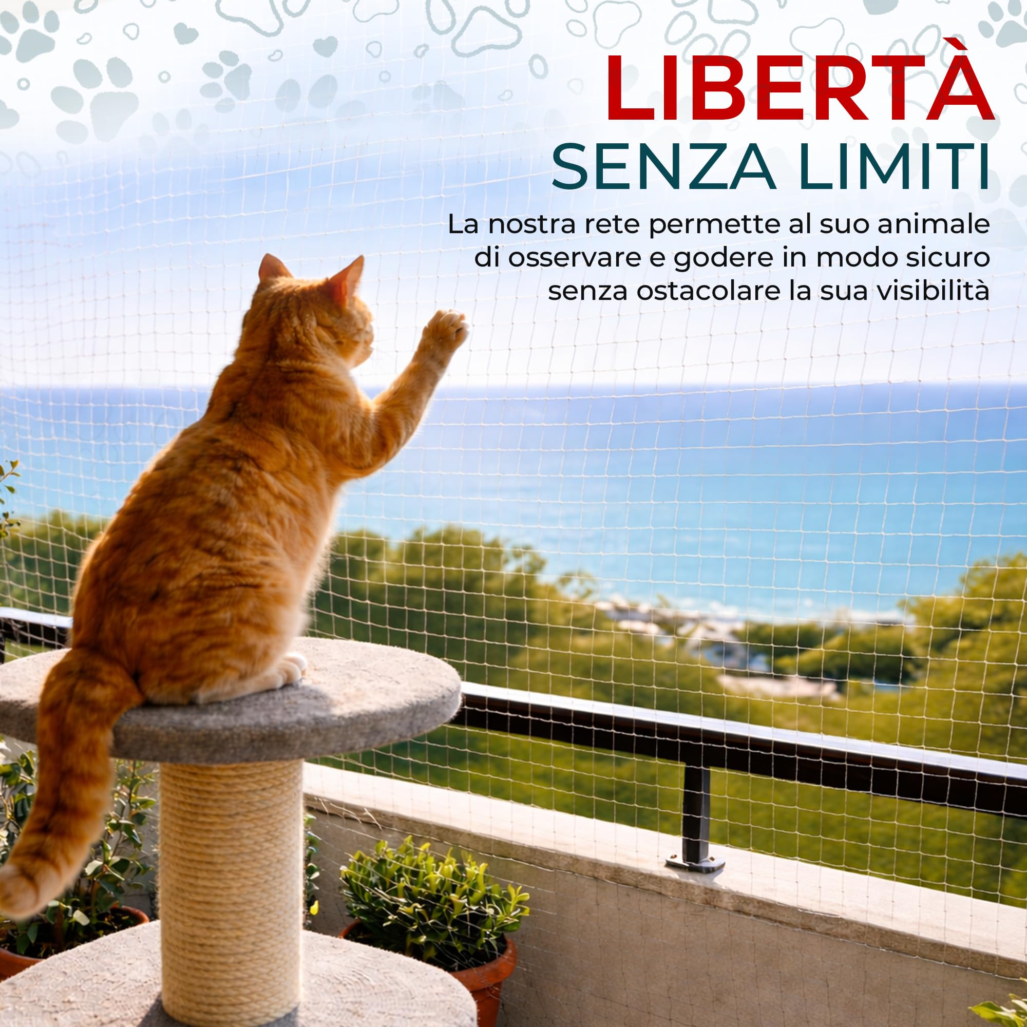 Rete per Gatti I Trasparente I 8x3m I Giocattolo Regalo I Rete per Gatti Balcone Trasparente I Rete Balcone per Gatti | Rete Protezione Balcone e Finestra per Gatti