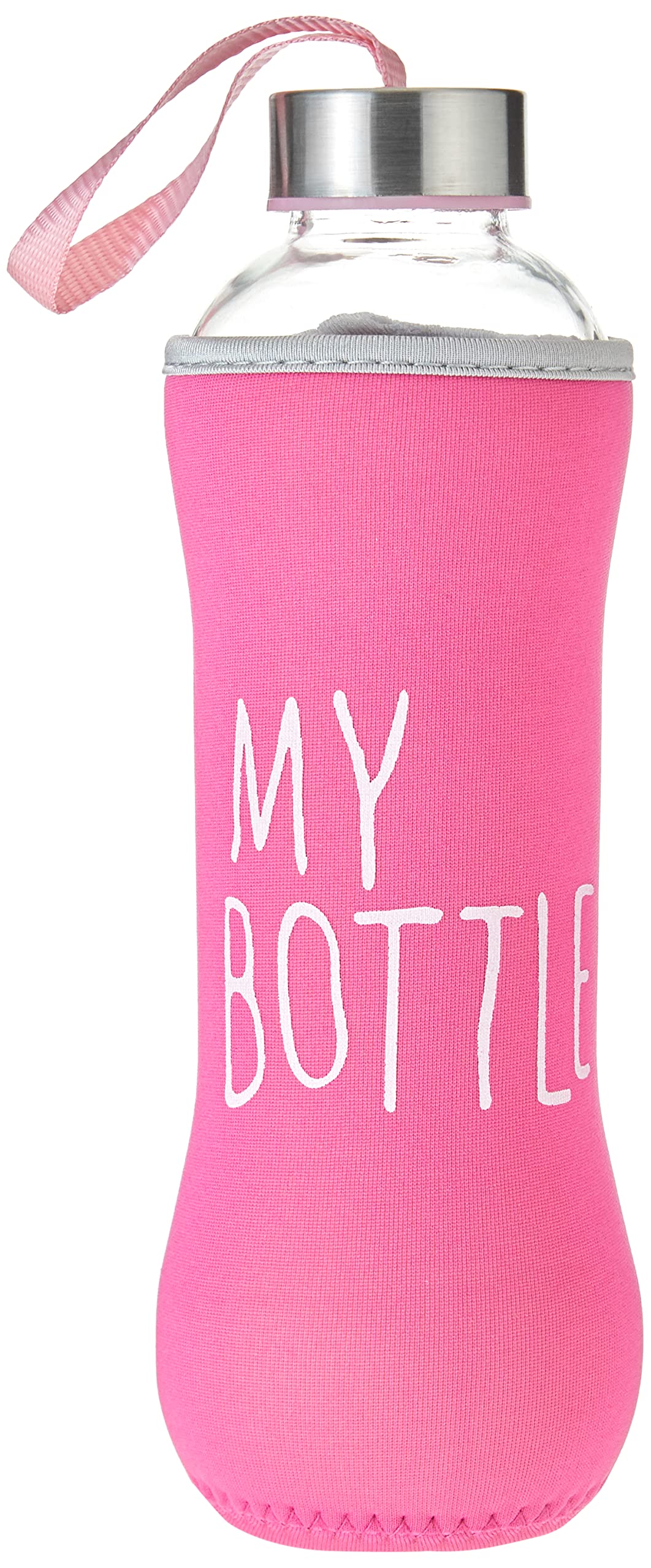 Cuisine Art Glass Drinking Bottle, BPA-Free Glass Water Bottle with Sleeve Leak Proof Silicon Lid, Best as Reusable Drinking Bottle, Sauce Jar, Juice Beverage Container, 600ml