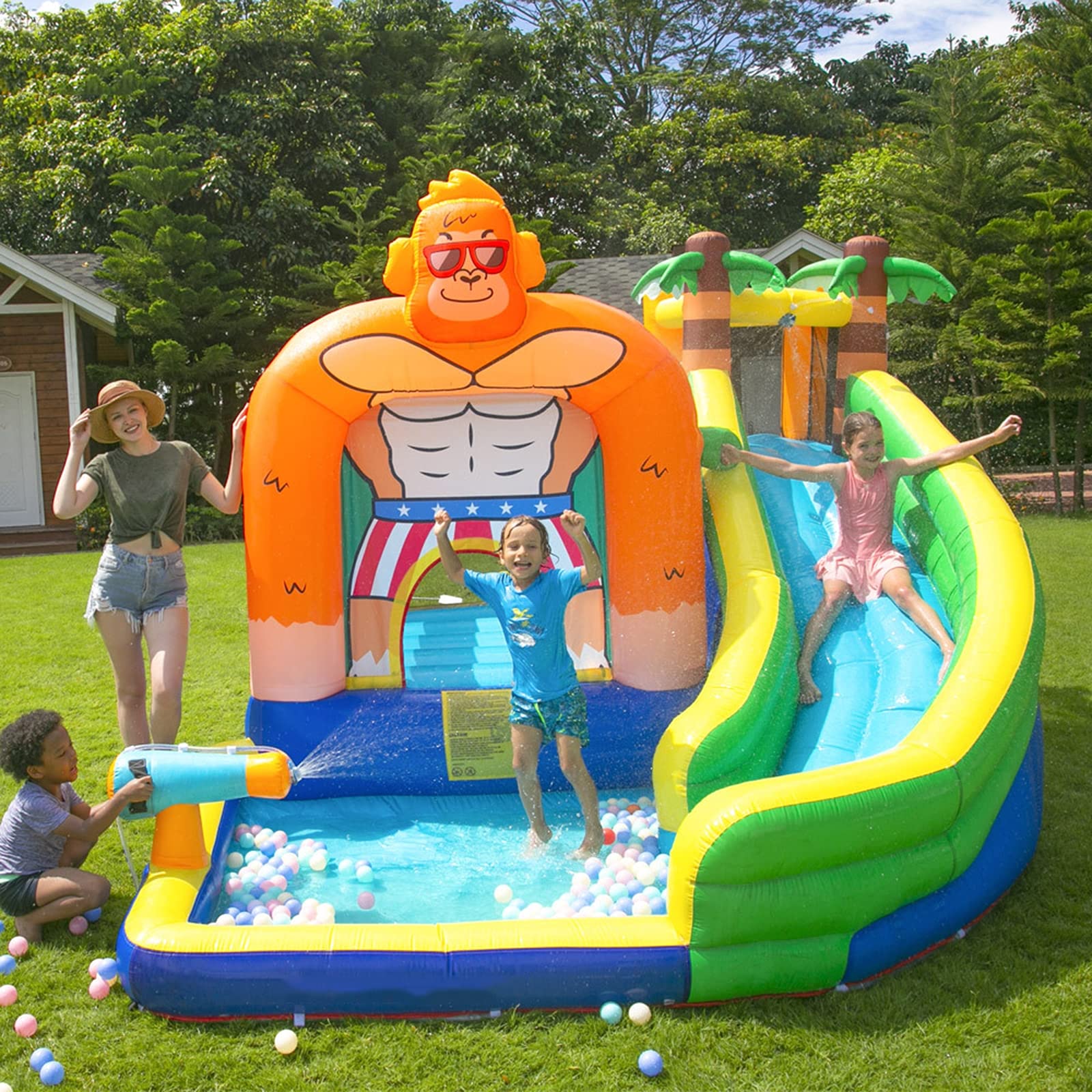 NASTON Household Children's Inflatable Castle,Large Orangutan ...