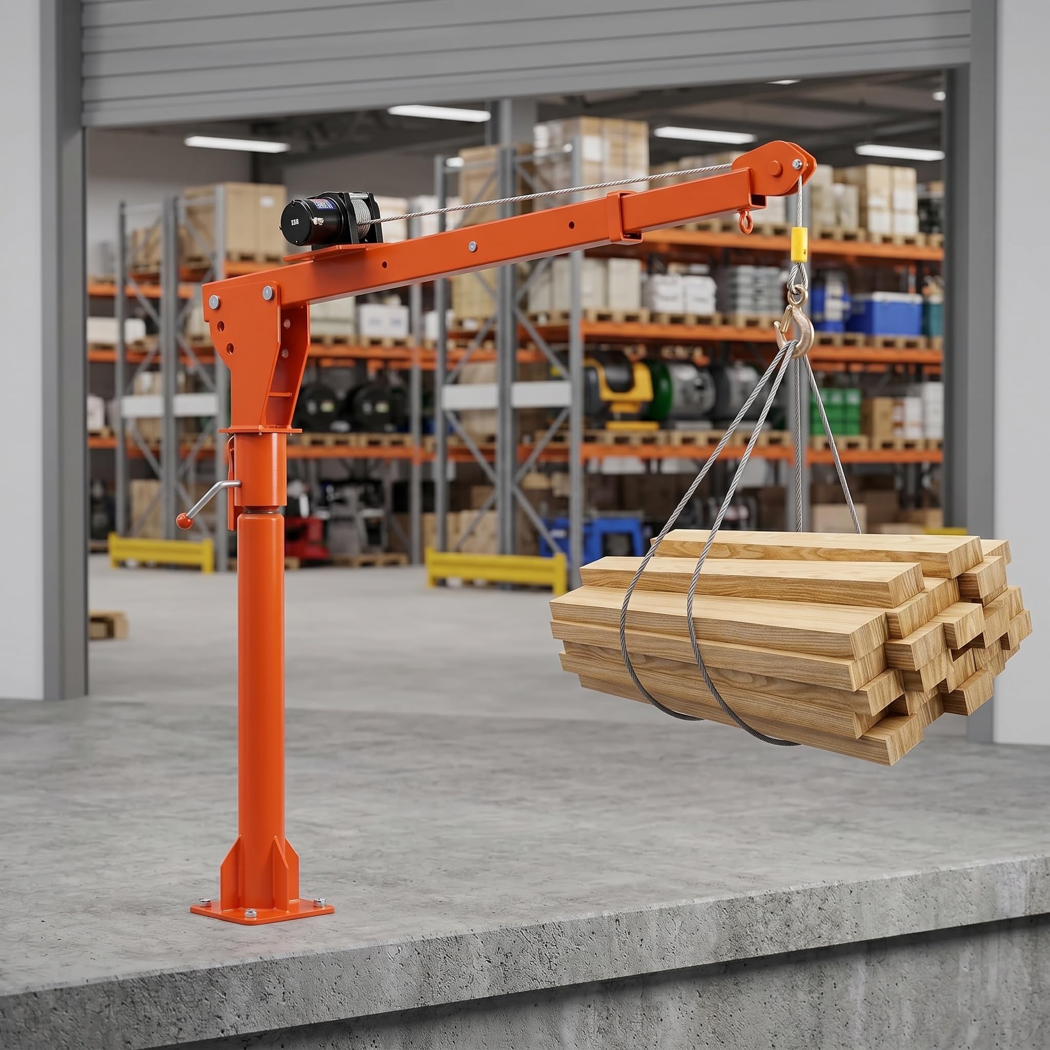 Verstellbarer LKW-ladekran Mit Fernbedienung, Auslegerkran Für Pick-ups, Haken Aus Legiertem Stahl, Elektrische Winde, Vielseitige Höhen- Und Armlängenverstellung