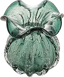 WOLFF - Vaso de Vidro Italy Verde Esmeralda 10cm x 11cm-Enxoval - Casamento - Decoração - Enfeites - Mesa Posta - Vasos Decorativos