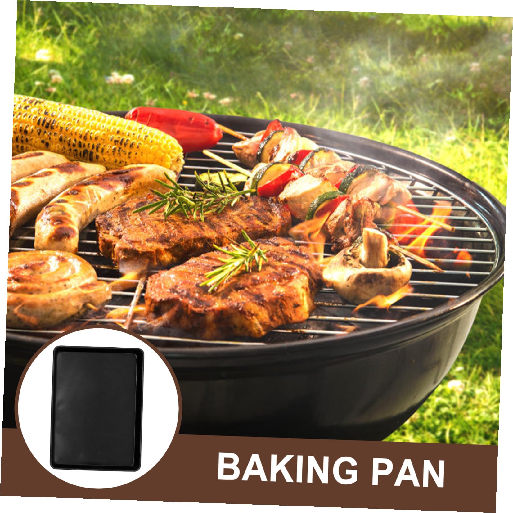 BESPORTBLE Bandeja y Fácil de Limpiar de Aleación de Aluminio para Hornear Rectangular Color Negro, Resistente a Altas Temperaturas para Cocinar y Hornear Pan en Familias Pequeñas