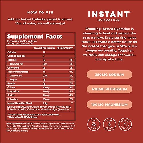 Miniatura 8 de Instant Hydration Paquetes de Polvo de Electrolitos - Mezcla de Bebida de Electrolitos Paloma - Sin Azúcar - Keto, Vegano, Sin Gluten, Sin OMG