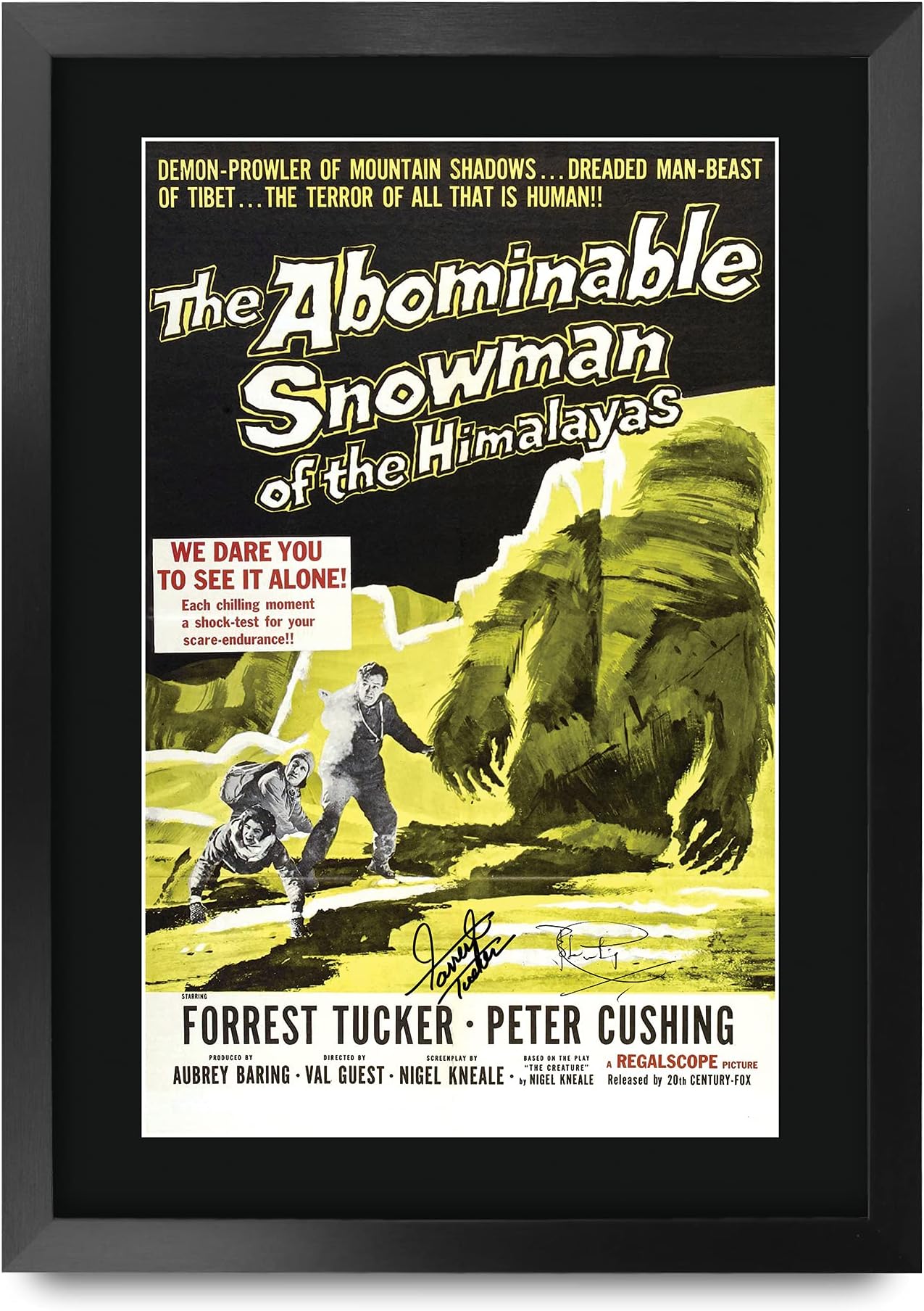 HWC Trading FR A3 The Abominable Snowman 1957 Peter Cushing Gifts Printed Poster Signed Autograph Picture for Movie Memorabilia Fans - A3 Framed