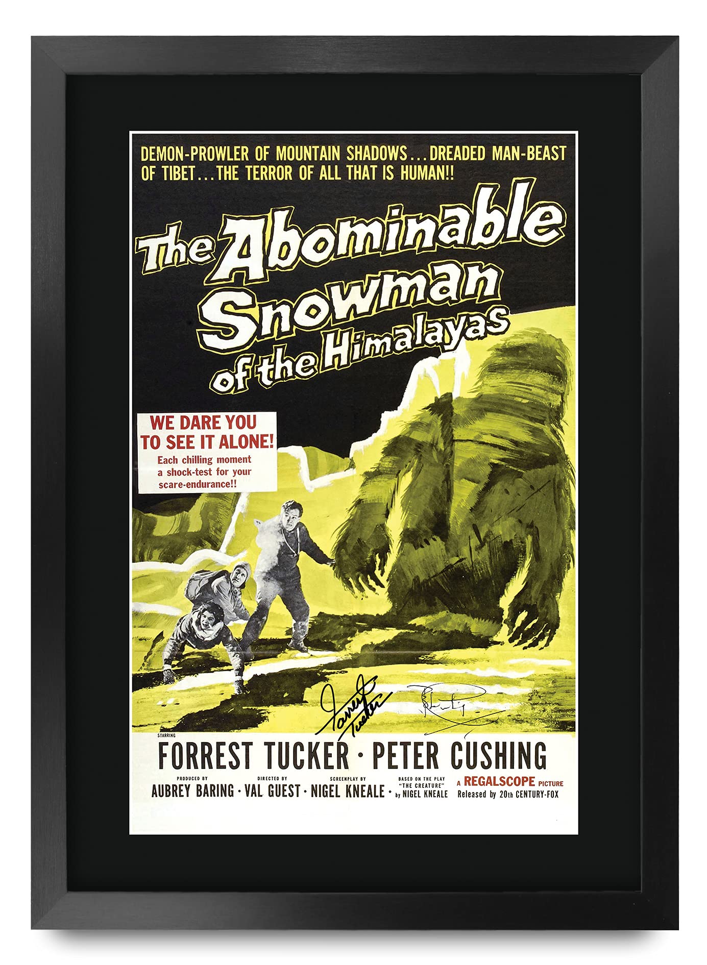 HWC Trading FR A3 The Abominable Snowman 1957 Peter Cushing Gifts Printed Poster Signed Autograph Picture for Movie Memorabilia Fans - A3 Framed