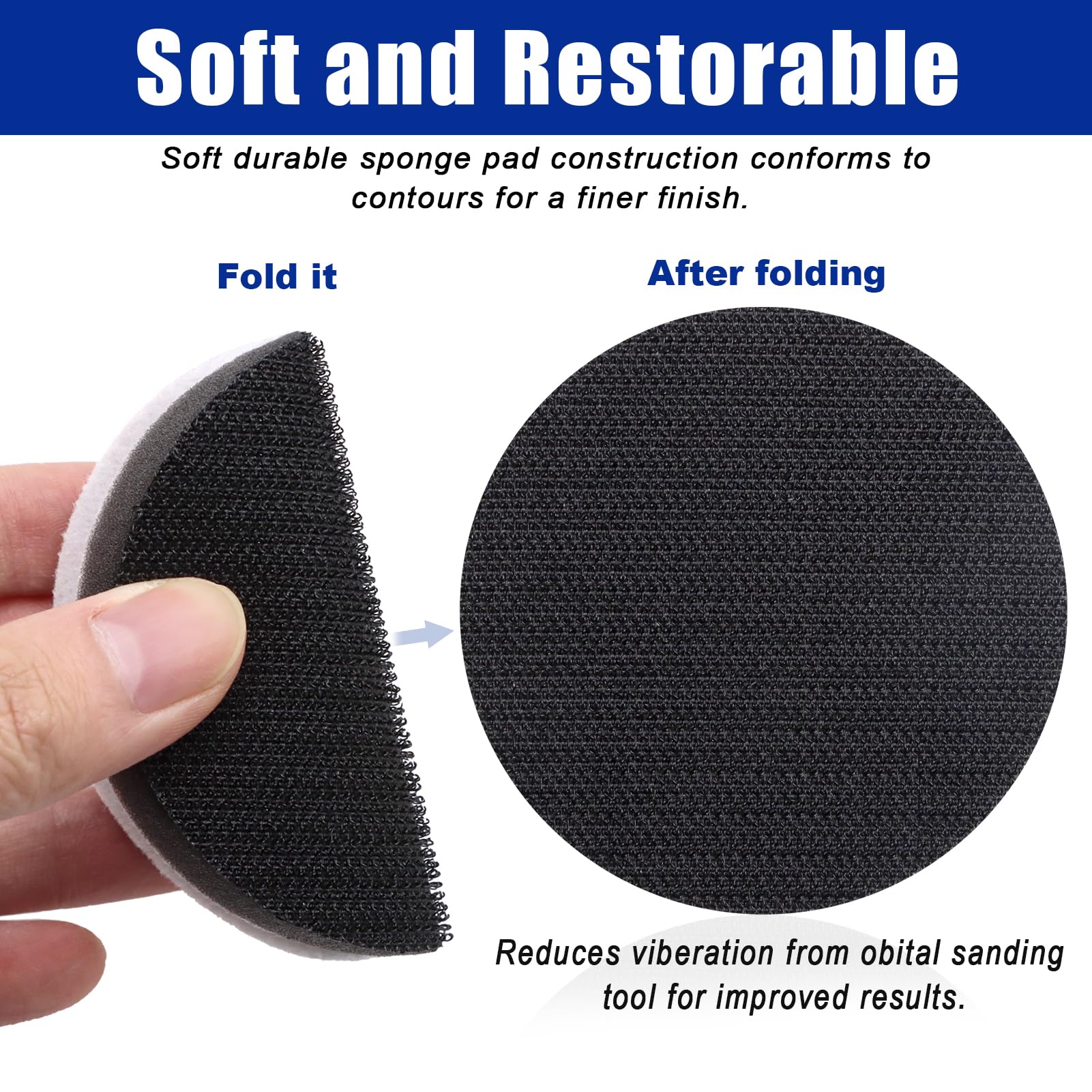 3 Inch Sanding Pads - 6 Pack for Orbital Sanders -2