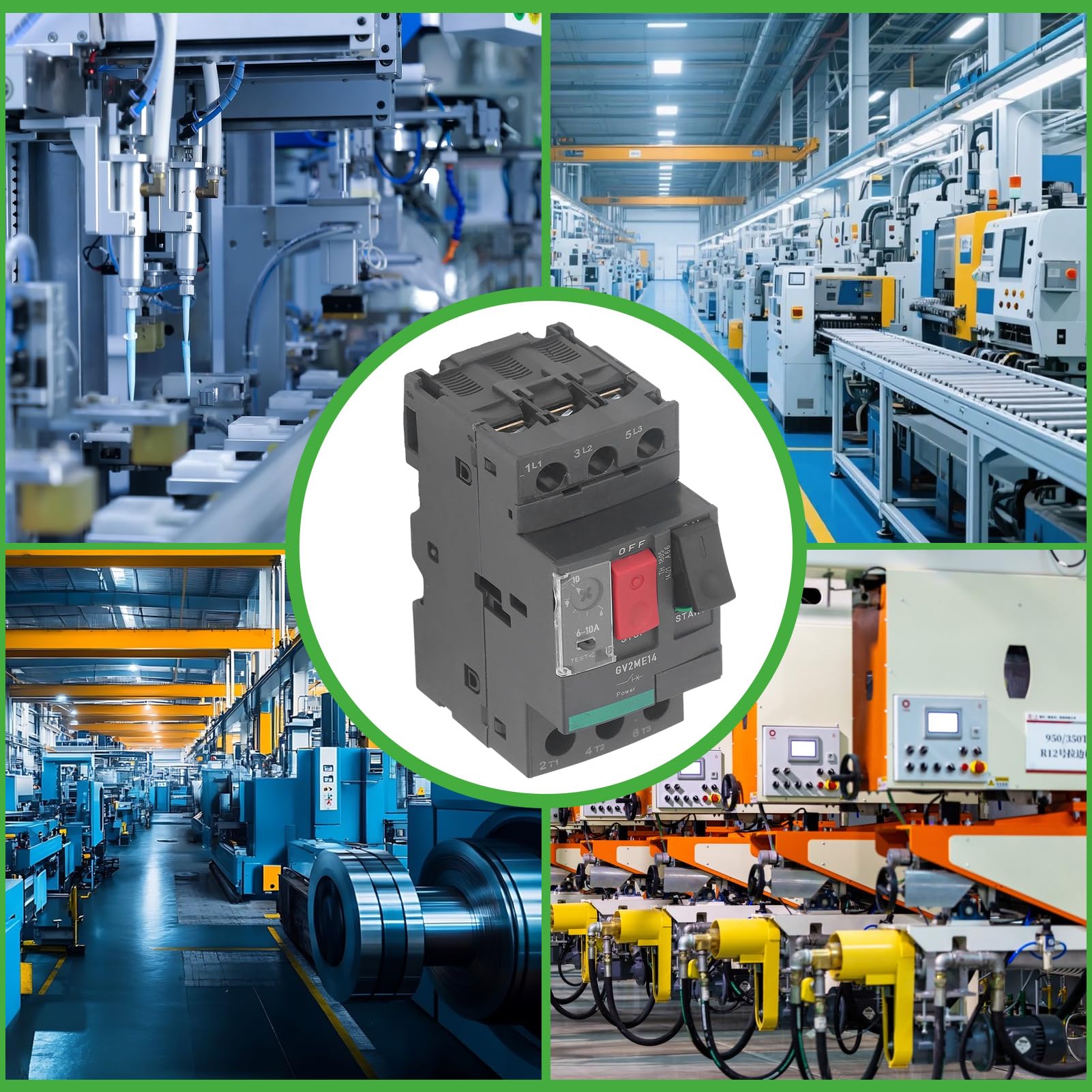 Disyuntor Magnético Térmico del Motor para Protección del Motor AC690V, Funcionamiento Estable y Seguro para Uso Industrial (GV2-ME14 6-10A)