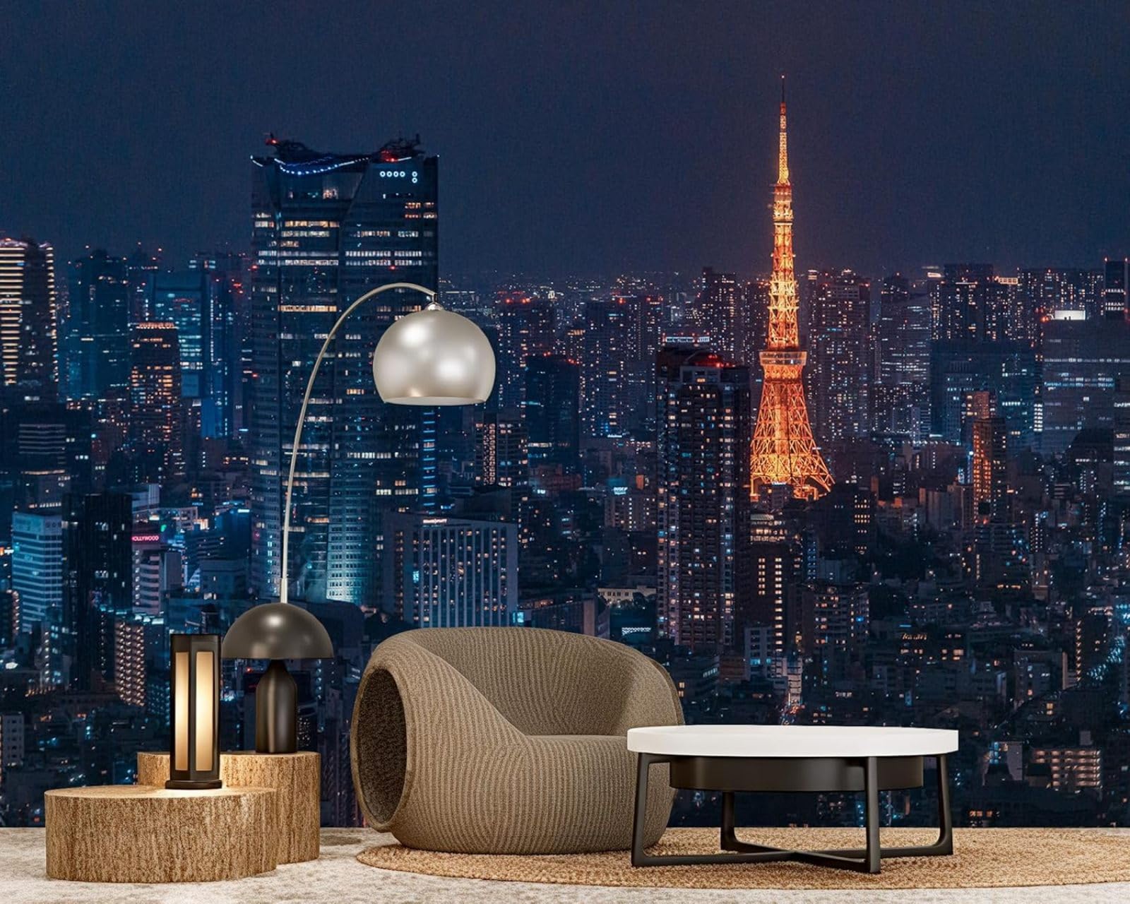 Hgjdjhnf 3D Mural Photo Wallpaper Tokyo Skyline City At Night Modern Living Room Bedroom Children's Room Wall Decoration Motif Wallpaper,400Cmx280cm Wall Sticker - Background Wall - Painting - Poster