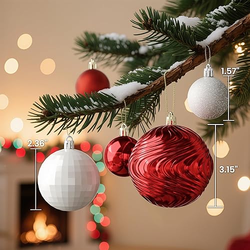 Miniatura 10 de Annecy Adornos para árbol de Navidad, juego de 36 adornos de bolas de Navidad inastillables para Navidad, vacaciones, corona y decoración de fiestas