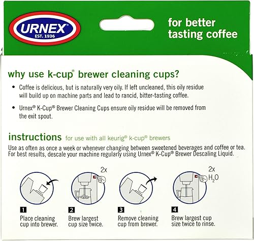 Miniatura 2 de Urnex Limpiador K-Cup - 5 tazas de limpieza - para máquinas Keurig compatibles con Keurig 20 - Elimina manchas no tóxicas