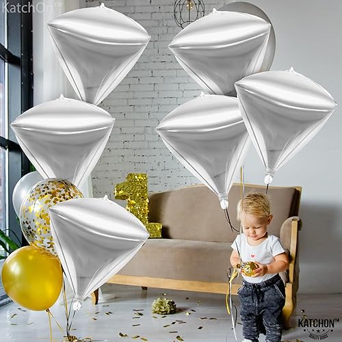 Miniatura 9 de KatchOn, Globos brillantes de diamantes de oro rosa de 22 pulgadas, 6 piezas, globos de aluminio de oro rosa, decoraciones de diamantes de oro rosa,