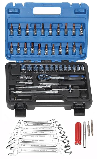 Digital Craft Hand Tool Kit Car Ratchet Wrench Assembly Tool Household Repair Tools Automotive Set 46PC Socket Set,8Pc Double Open Spanner Set,4 In 1 Screw Driver,