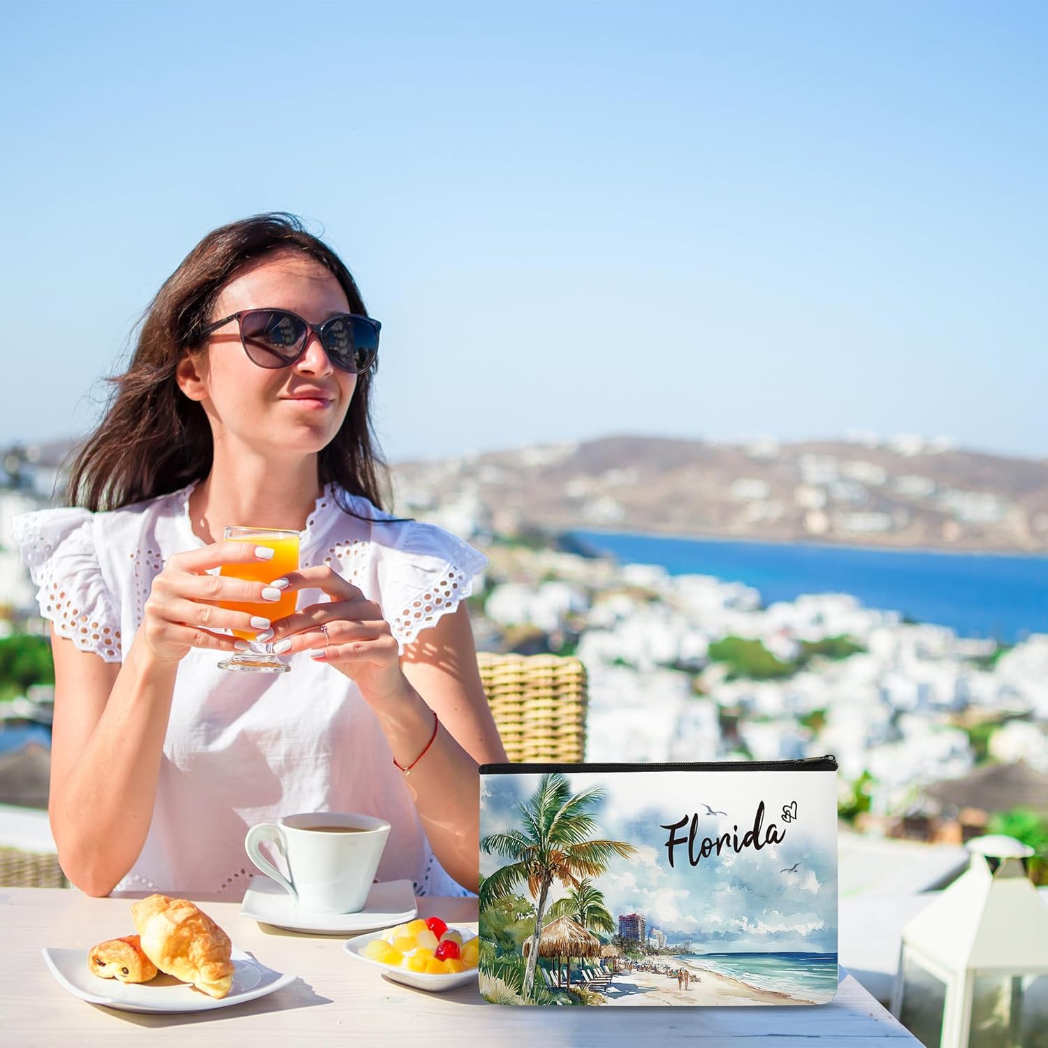 Florida Makeup Bags Gifts for Women, Florida Souvenirs Themed Gifts Cosmetic Bag, City Travel Gifts for Girls Besties Best Friend Bff Sister Daughter - Image 2