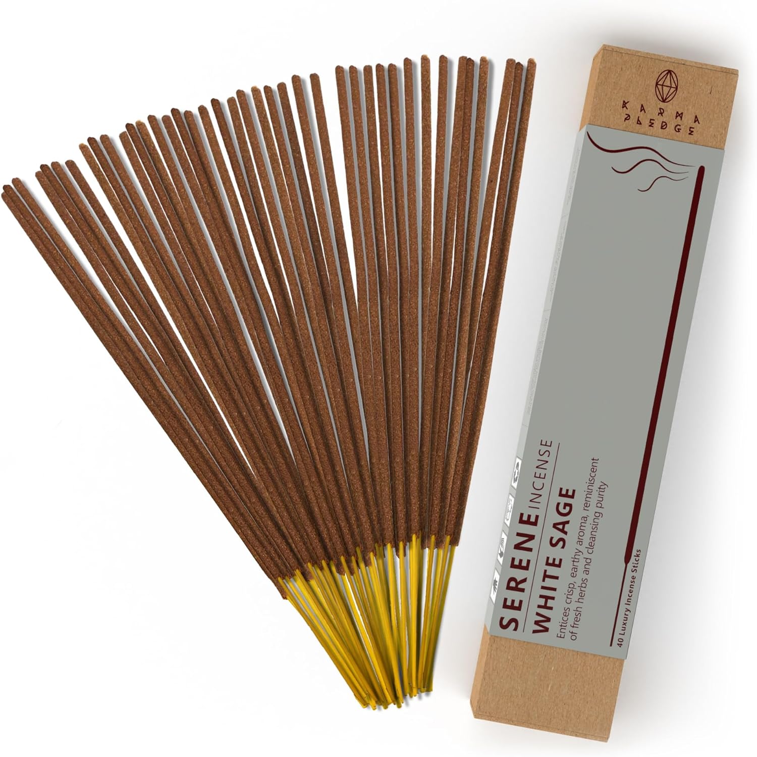 White Sage Incense Sticks, Organic Hand Dipped Incense