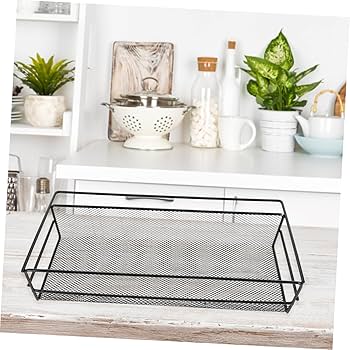 Amazon｜AOKWAWALIY アイアン メッシュ キッチン 壁 釘不要 収納