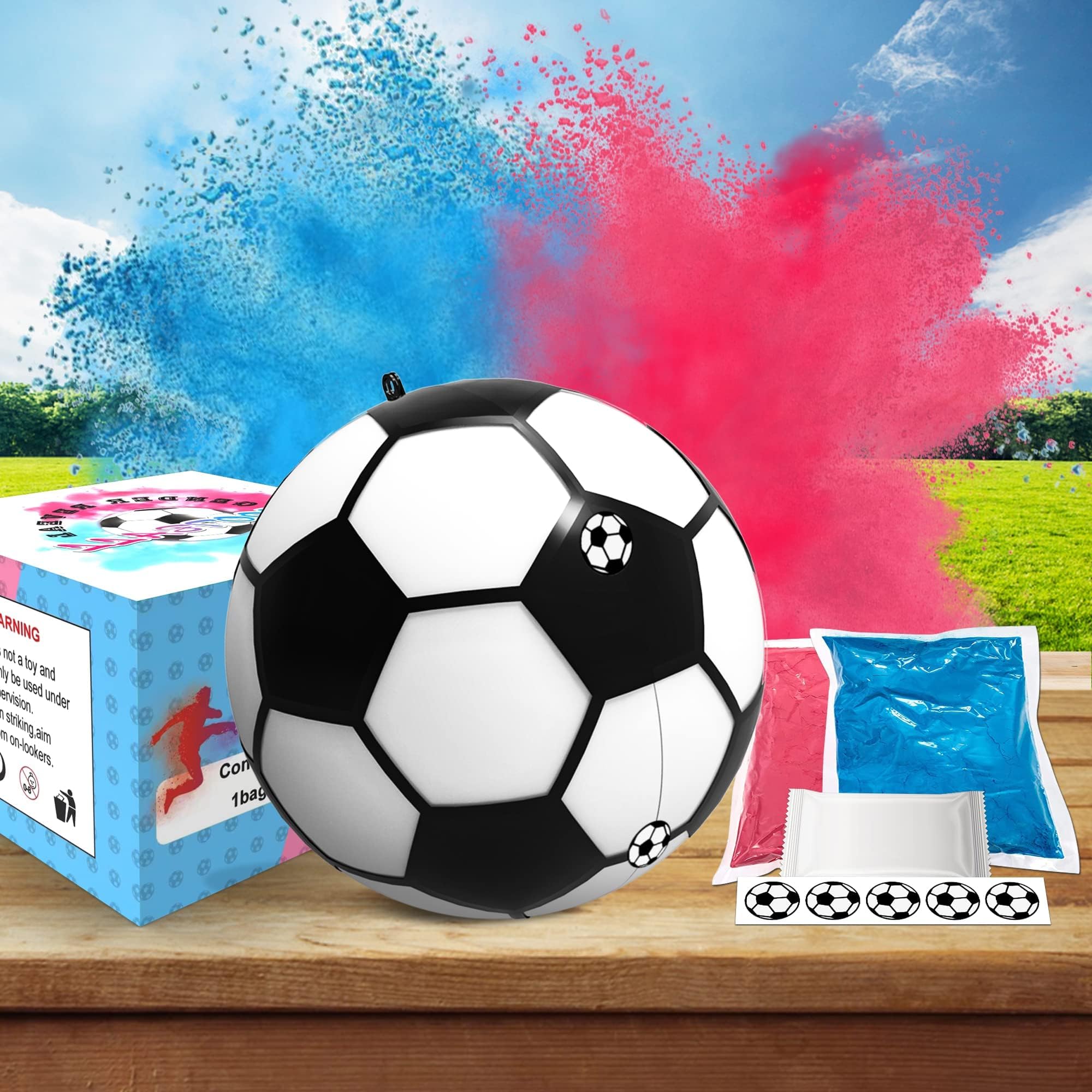 NALACALParty Supplies Gender Reveal Soccer Ball - Blue and Pink Powder Kit, Keep Secret & Safe Material, Vibrant Huge Cloud, Fun for Party