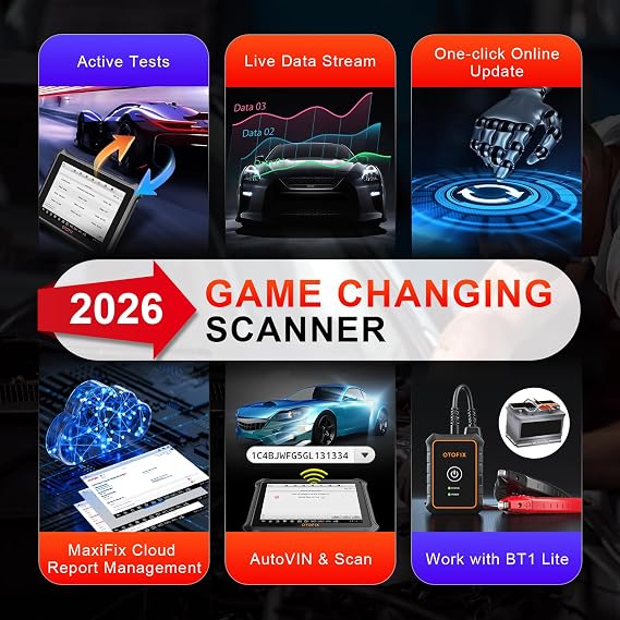 OTOFIX D1 Lite 2026 Bidirectional Scanner, 2-Year Free Update, 38+ Services | Wireless Connection, All System Diagnostic Scan Tool, Active Tests, AutoAuth FCA SGW, AutoVIN, CANFD & DoIP, 99% Car Coverage