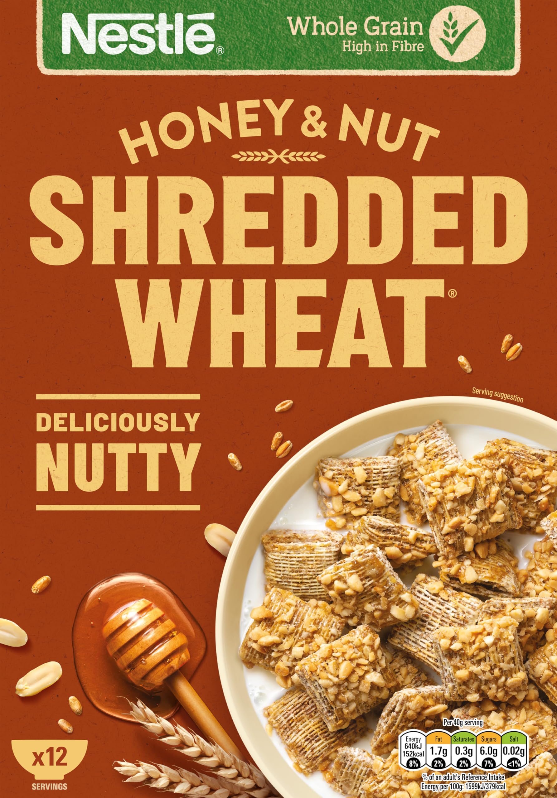 Honey Nut Shredded Wheat Original Cereal, 500g