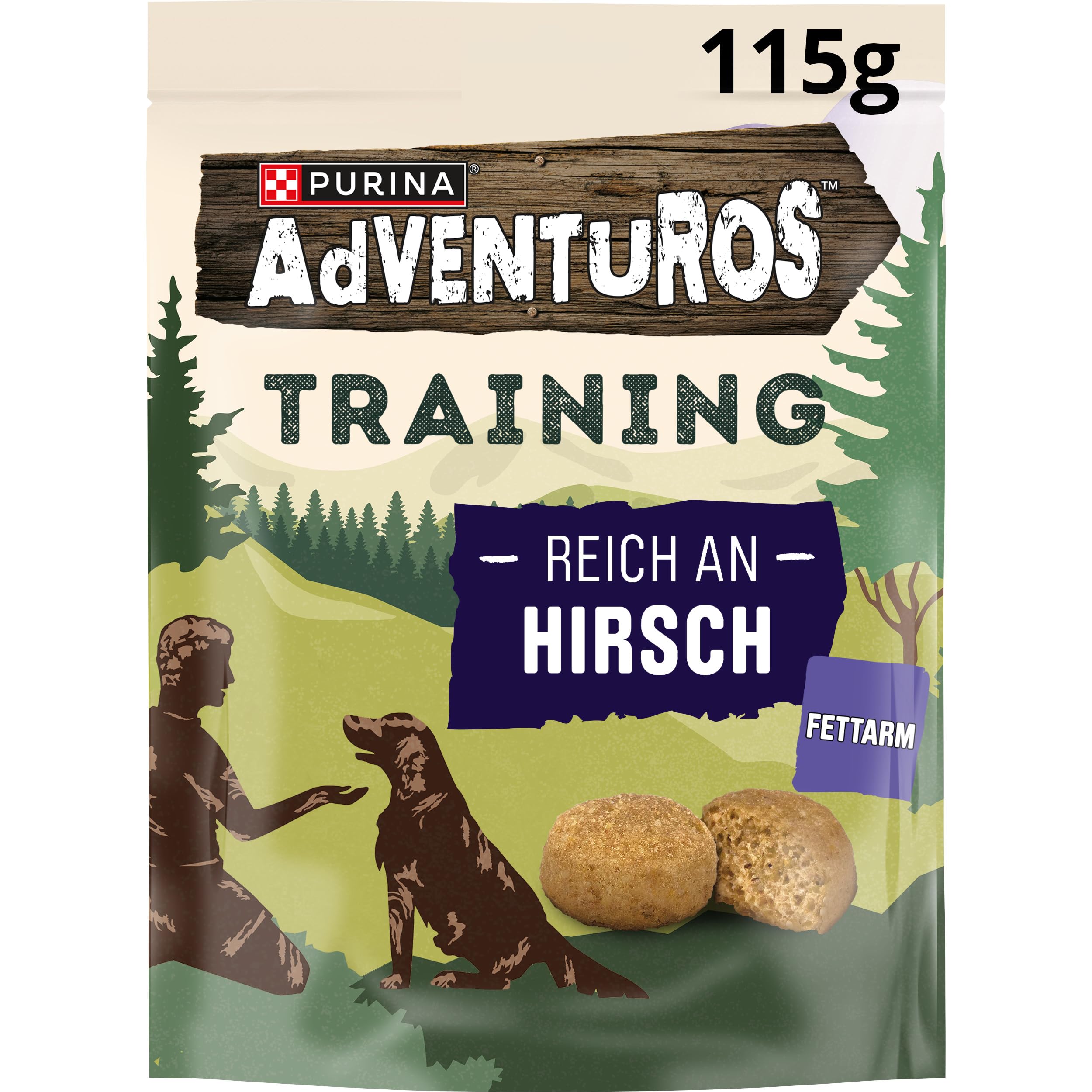 AdVENTuROS Training Hundeleckerlis, reich an Hirsch, 6 x 115g