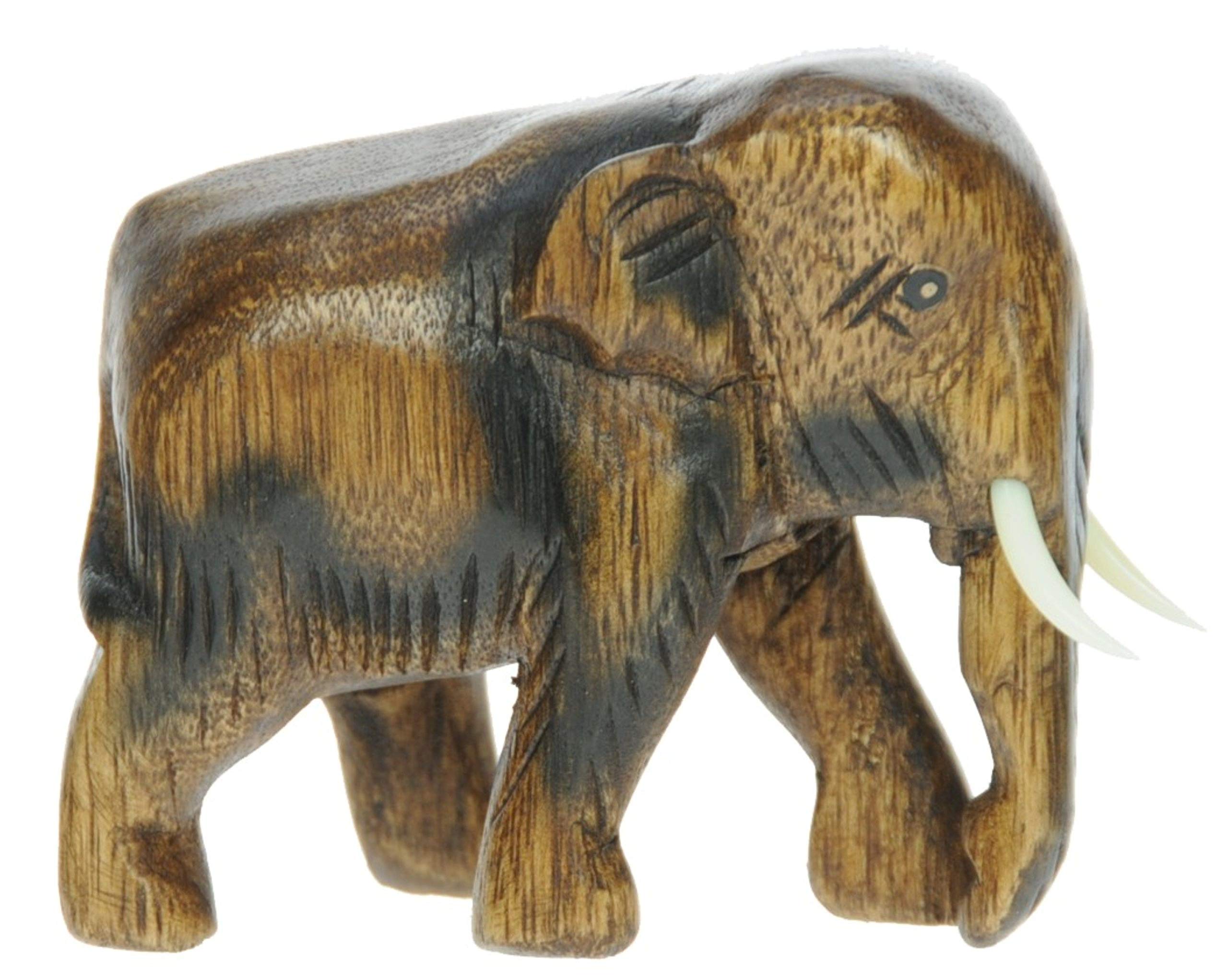 Namesakes Small Hand Carved Wooden Elephant Ornament : Top Christmas and Birthday Gift Idea Traditional Wooden Xmas Present For Children, Adults or Animal Lovers!
