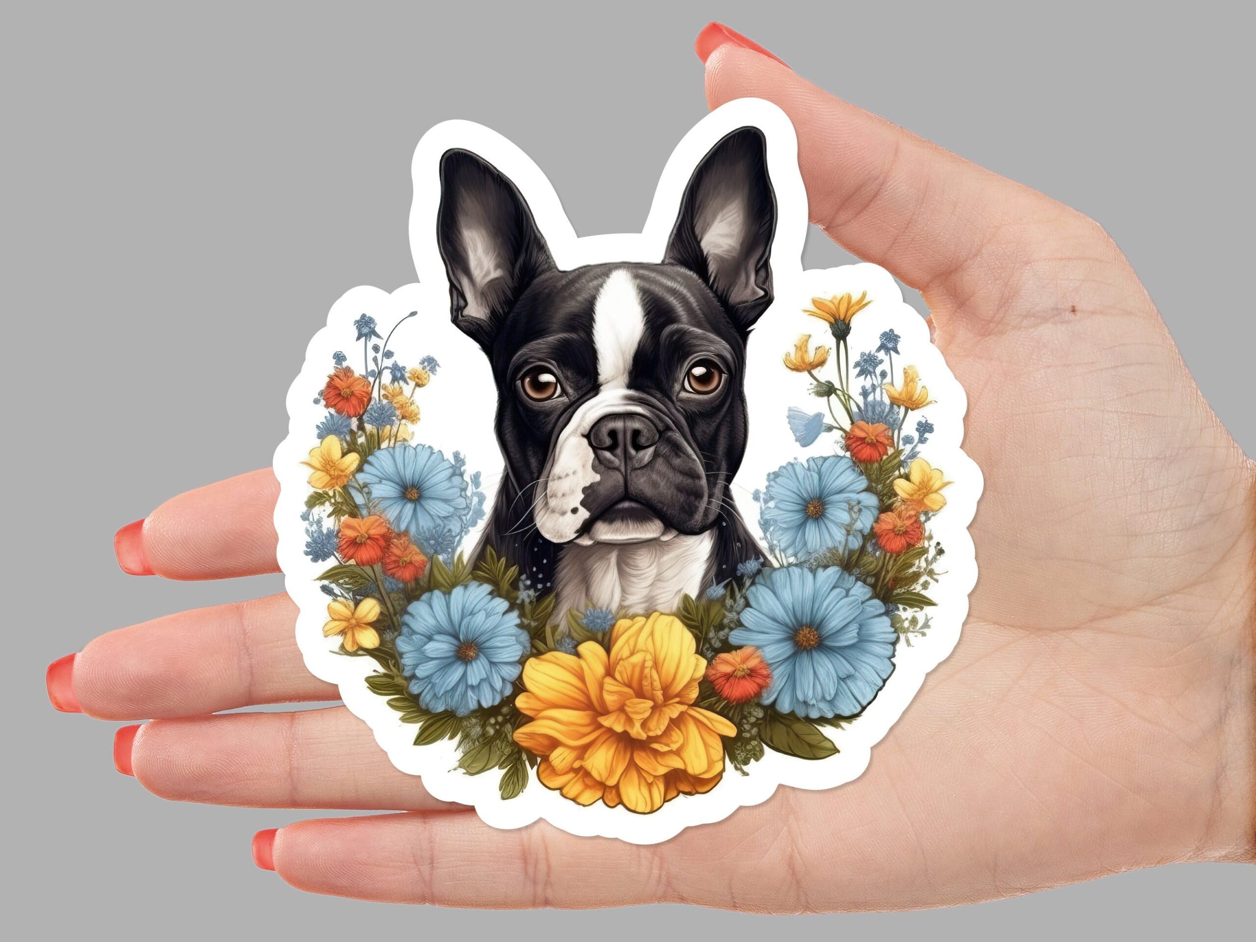 Boston Terrier Dog Sticker, 2"