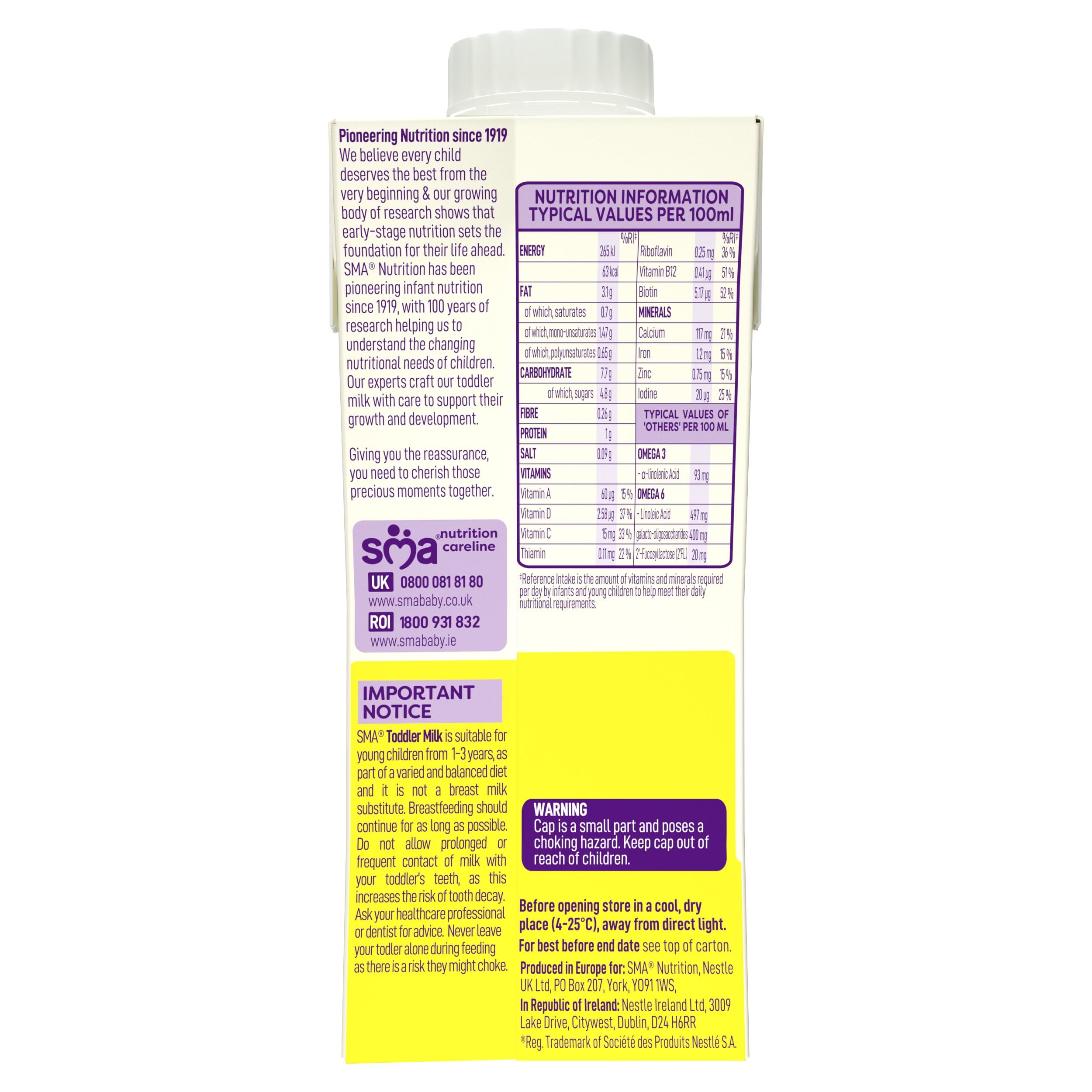 SMA PRO Growing-Up Baby Milk - 1-3 Years | Ready to Use Liquid Formula Milk 200 ml (Pack of 12) — view 2