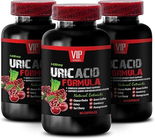 Uric Acid Flush - Limpiador de ácido úrico - Fórmula de ácido úrico - Cardo mariano, granada, grano de café verde, arándano, fórmula de ácido úrico,