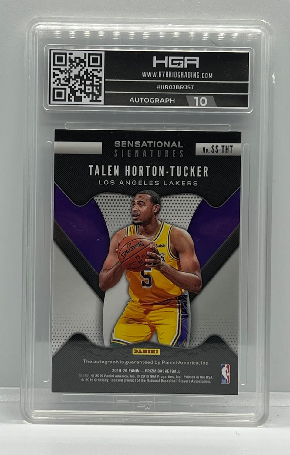 Talen Horton - Tucker HGA Graded 9.0 Autographed Sensational Signatures Collectible Basketball Card - 2019 Panini Prizm Basketball Card #SS-THT (Lakers)