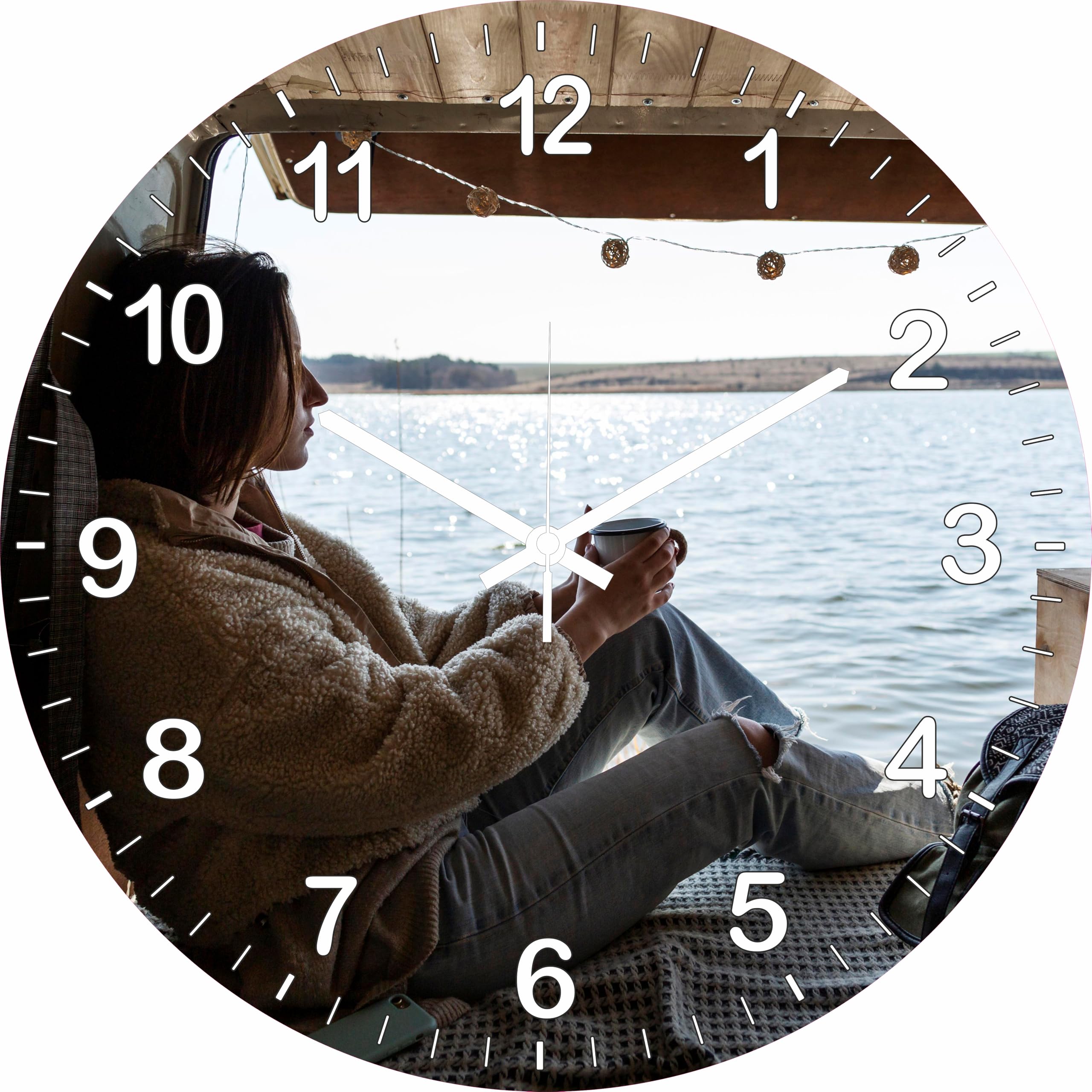 SOLO ORA Reloj de pared personalizable con foto/imagen y/o texto, 40 cm de diámetro, de Forex, ideal como regalo de San Valentín, regalo personalizado (40 cm)