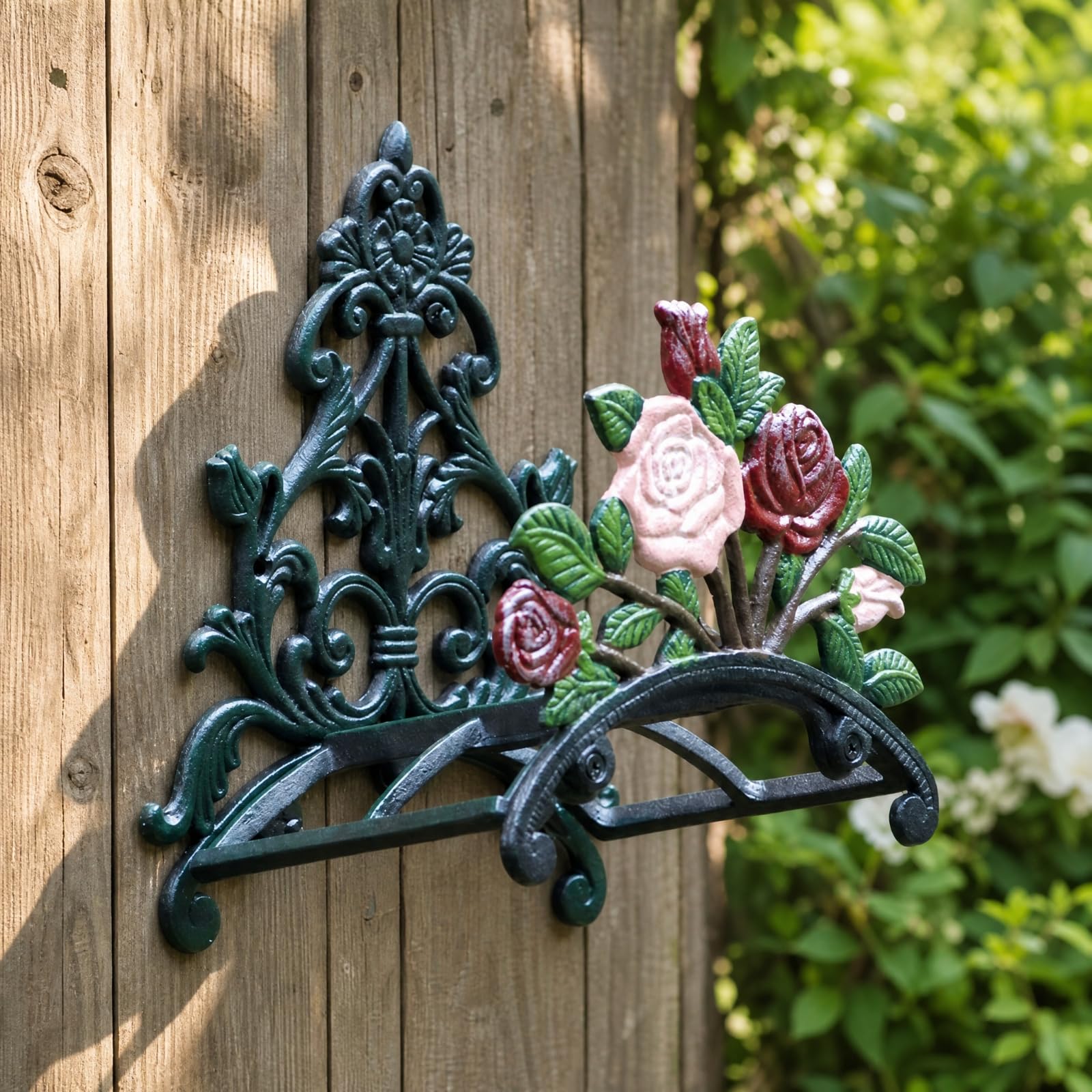 tubo da Parete in Ghisa Rustico Tubo Decori Floreali Stabile Tubo da Giardino in Ghisa per Patio